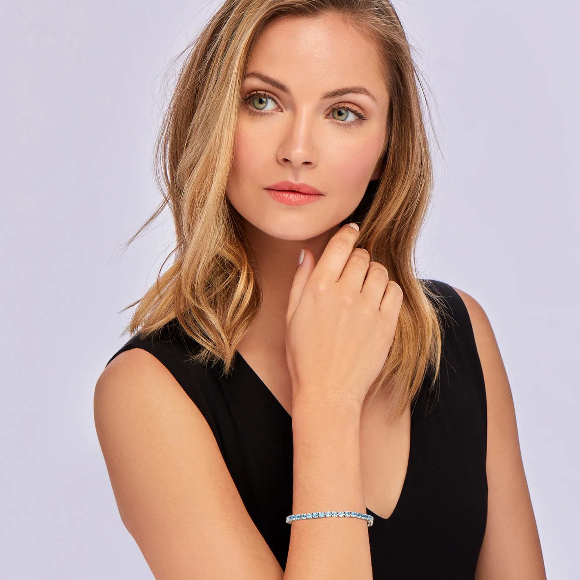 Ross-Simons 7.90 ct. t.w. Swiss Blue Topaz Tennis Bracelet in Sterling Silver, Women's, Adult