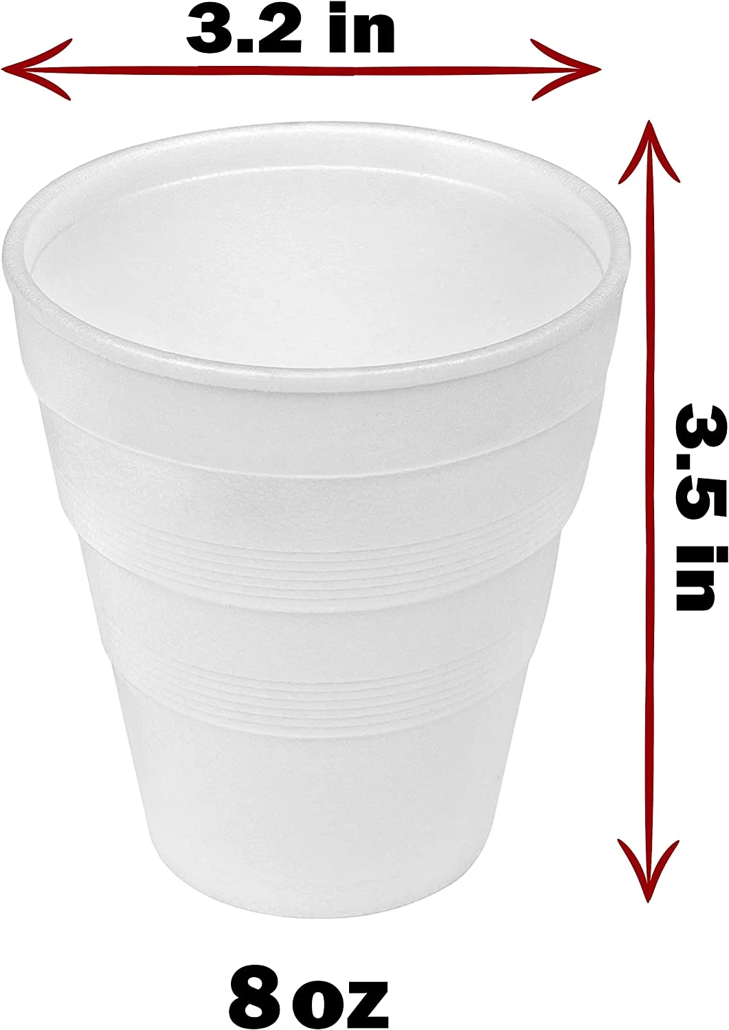 Framo 8 Oz Foam Cups 100 Pack Lightweight Insulated Foam Cups for Coffee, Disposable Drinking Cups