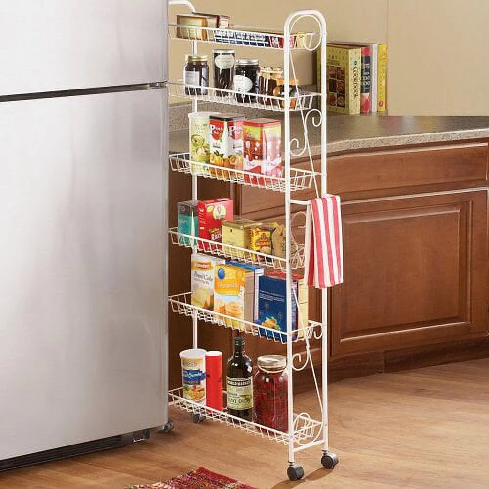 Slim Rolling Pantry 6 Tier Shelf-6