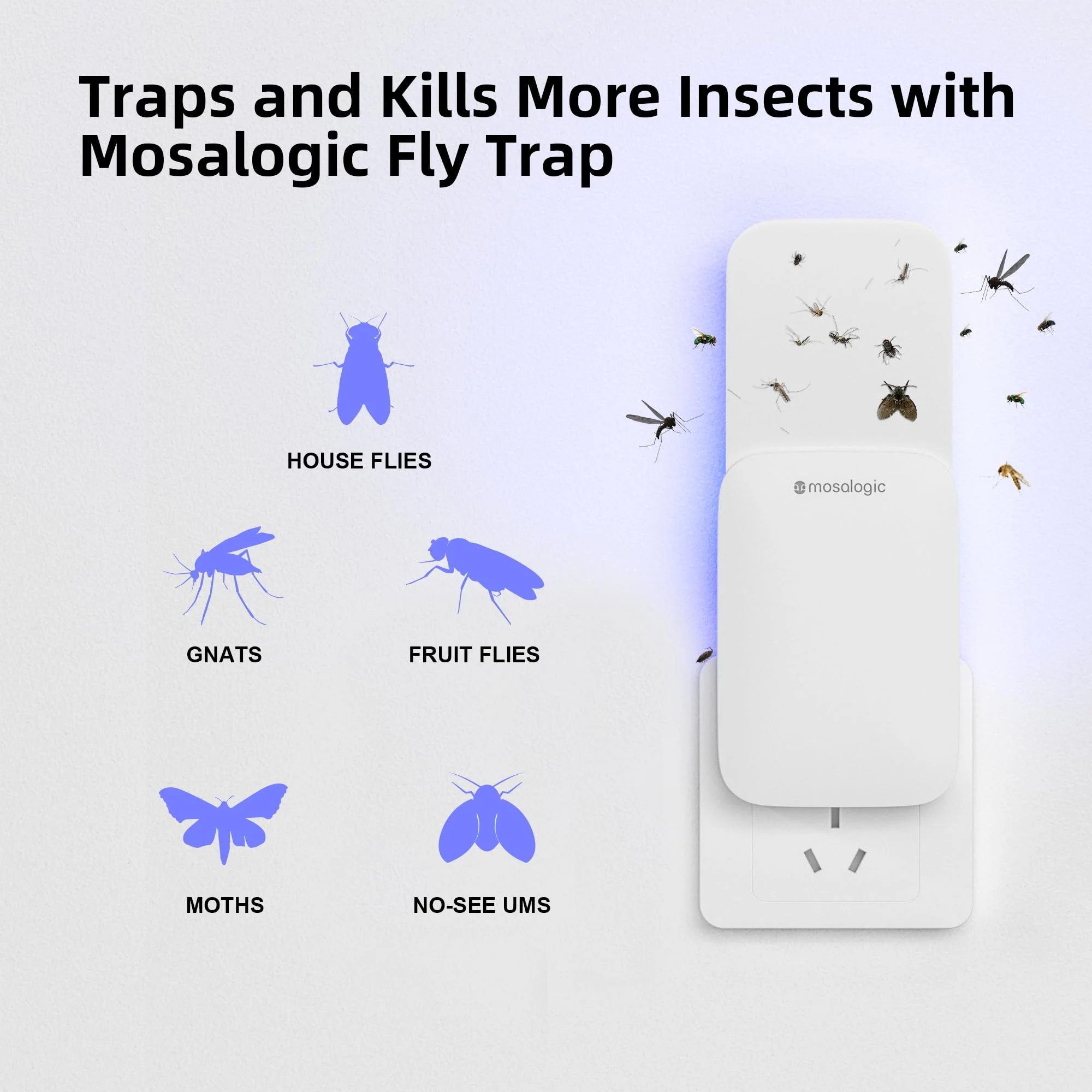 Mosalogic Flying Insect Trap, Fly Trap Refill Cards (5PCS Cards, No Device)