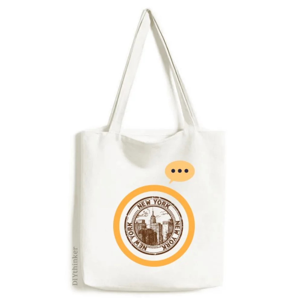 America New York Classic Country City Expression Sack Canvas Tote Shoulder Bag