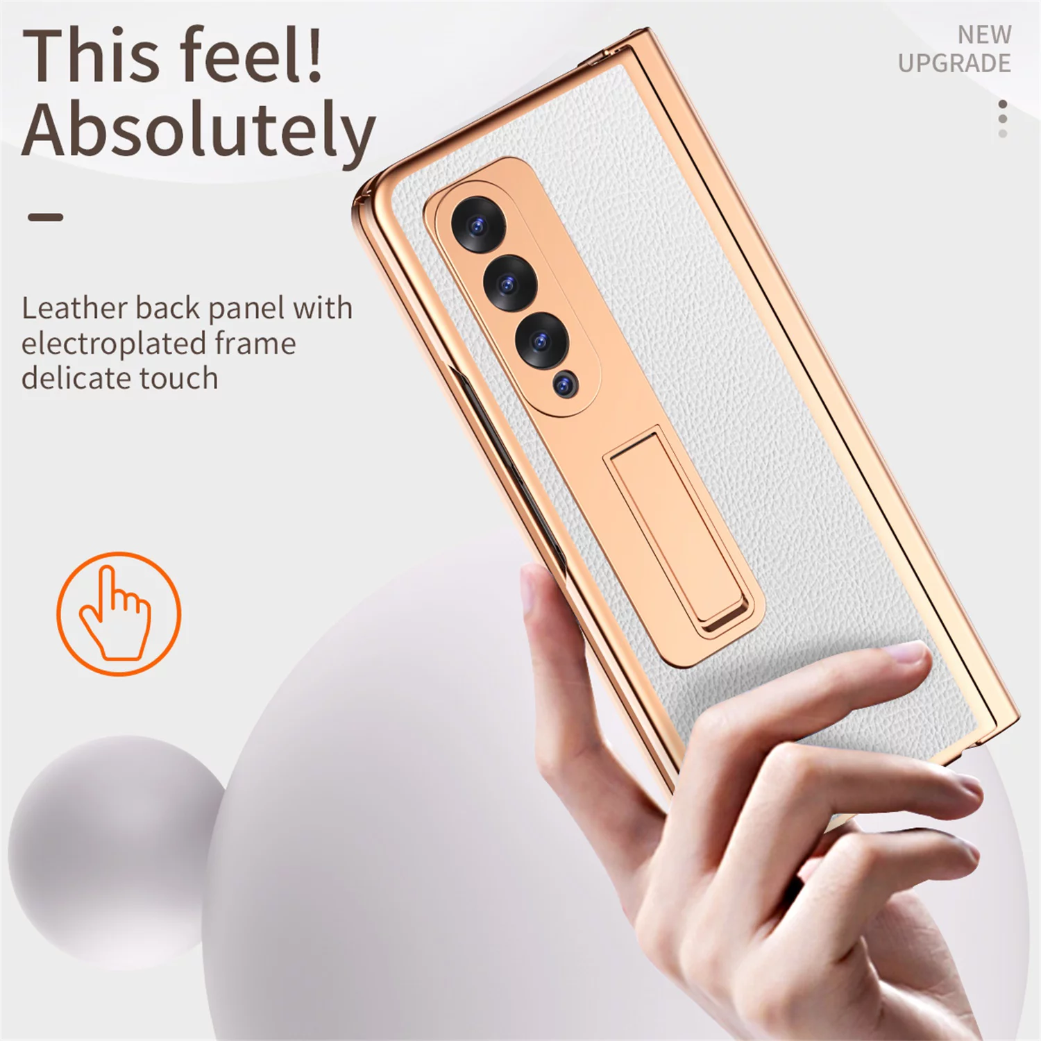 Allytech for Galaxy Z Fold 4 Case with Front Screen Protector, Hinge Protection &  S Pen Holder Built in Kickstand Shockproof Plating PC Case for Samsung Z Fold4 5G 2022, White