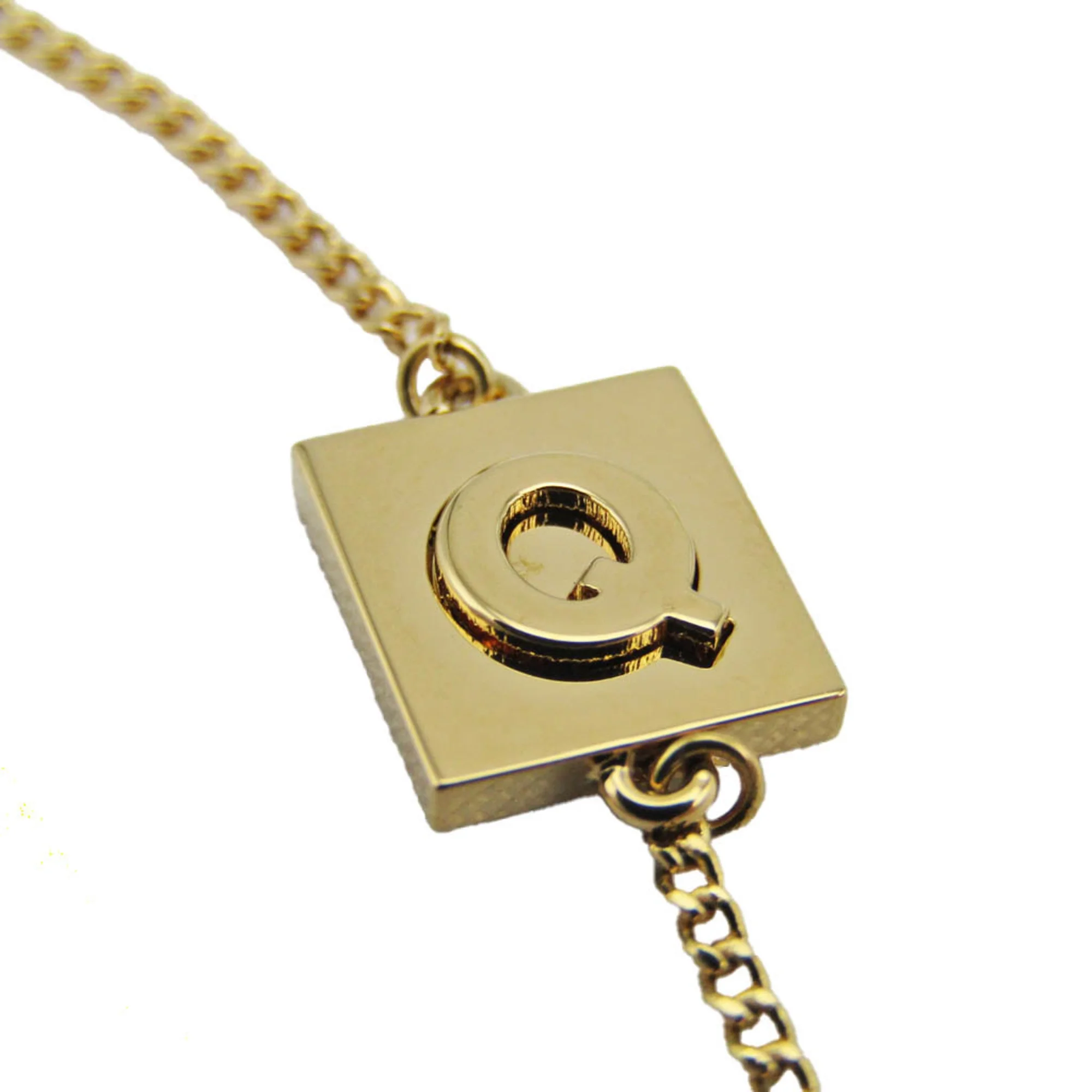 Pre-Owned Celine Alphabet 46B0 6BRA Metal No Stone Charm Bracelet Gold (Good)
