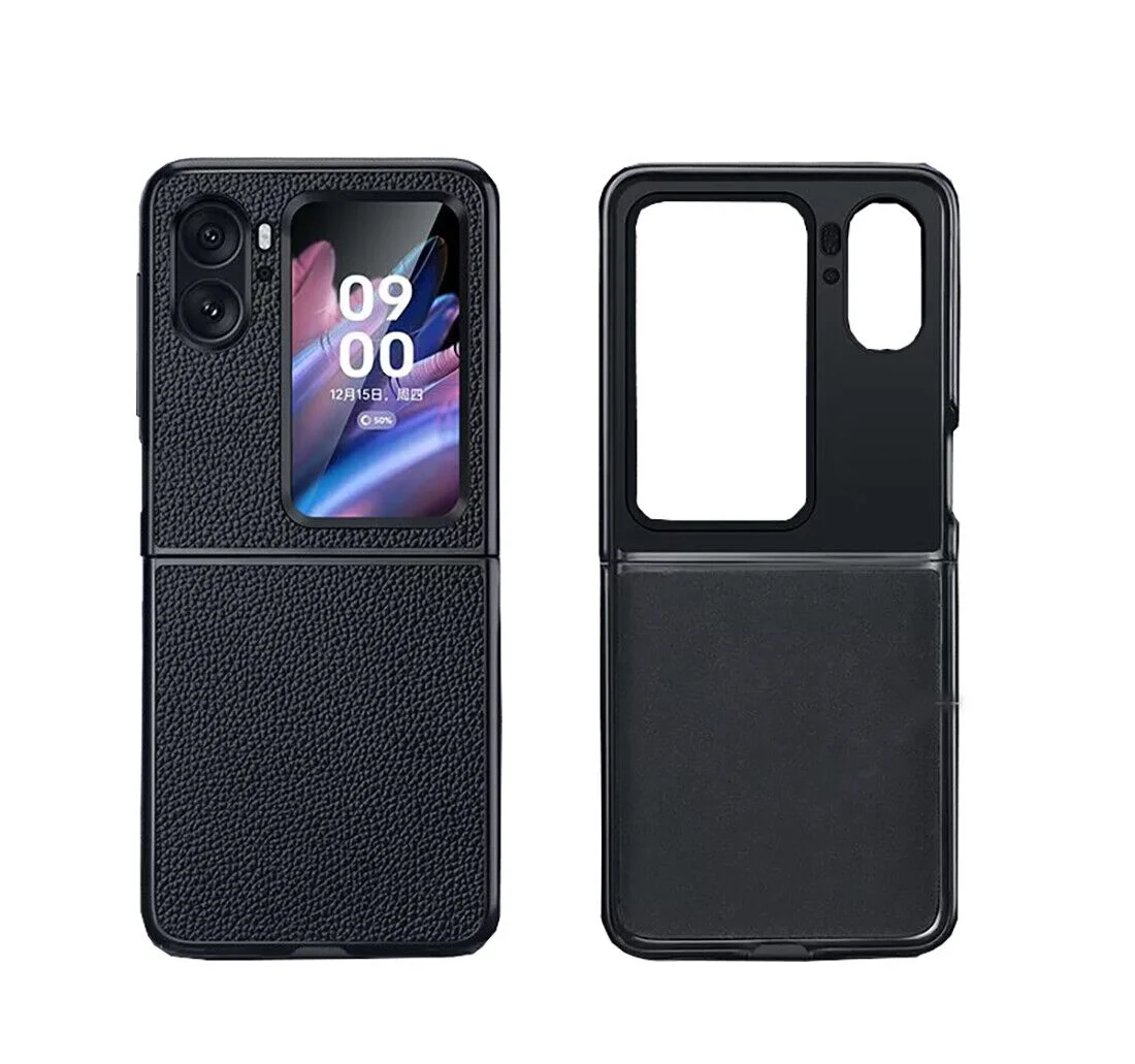 GadgetCom Replacement Case Compatible with OPPO Find N2 Flip , Genuine Leather Cowhide Back Cover