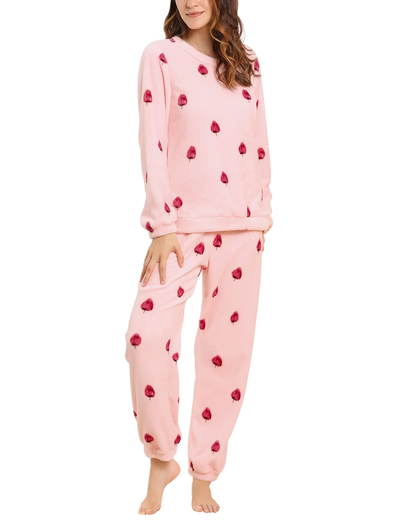 Allegra K Women's Winter Flannel Pajama Sets Long Sleeve Loungewear