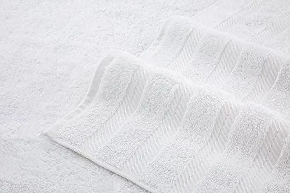 American Soft Linen Luxury Hotel & Spa Quality, Turkish Cotton, 27x54 Inches 4-Piece Bath Towel Set for Maximum Softness & Absorbency, Dry Quickly - Bright White