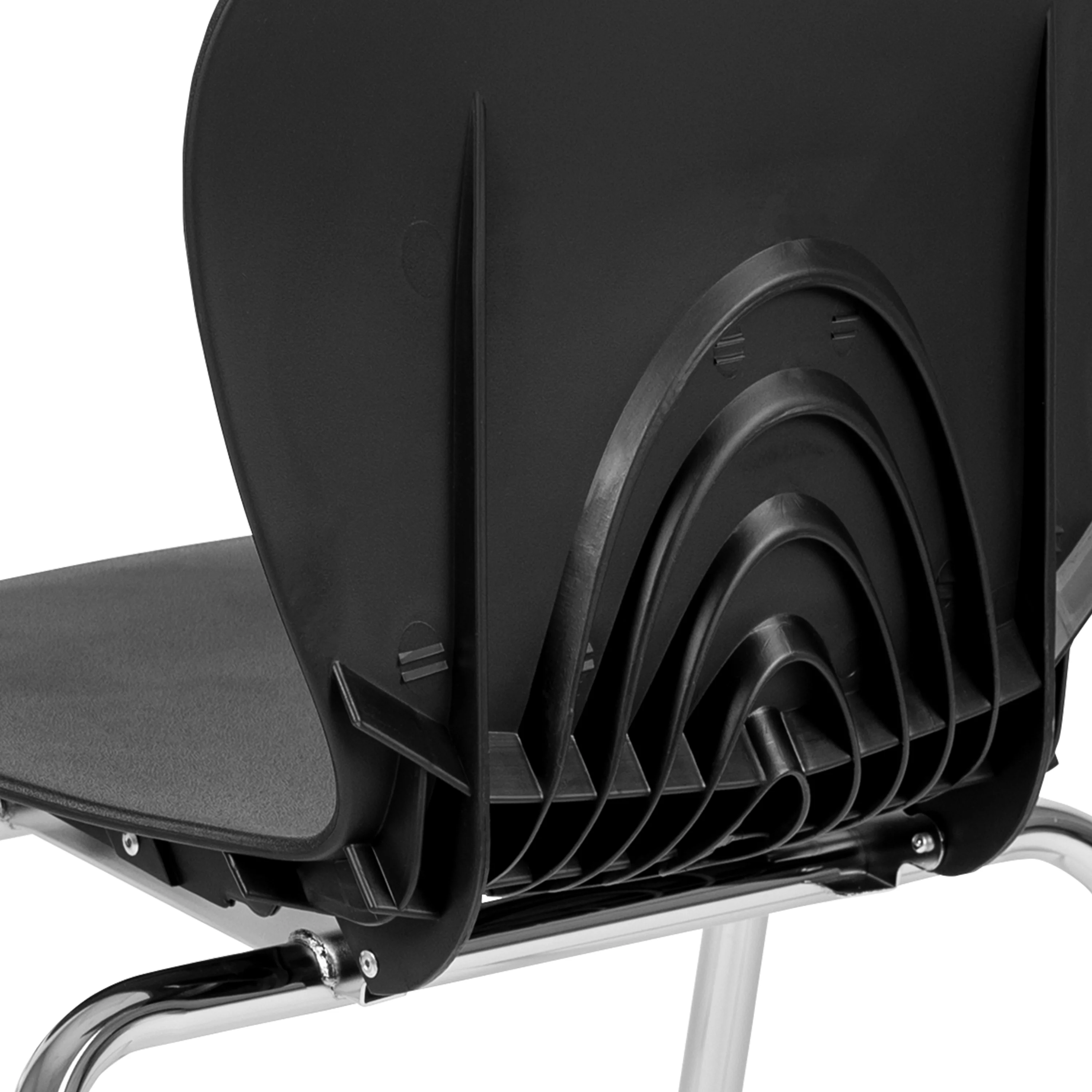 Emma + Oliver Titan Black Student Stack School Chair - 18-inch