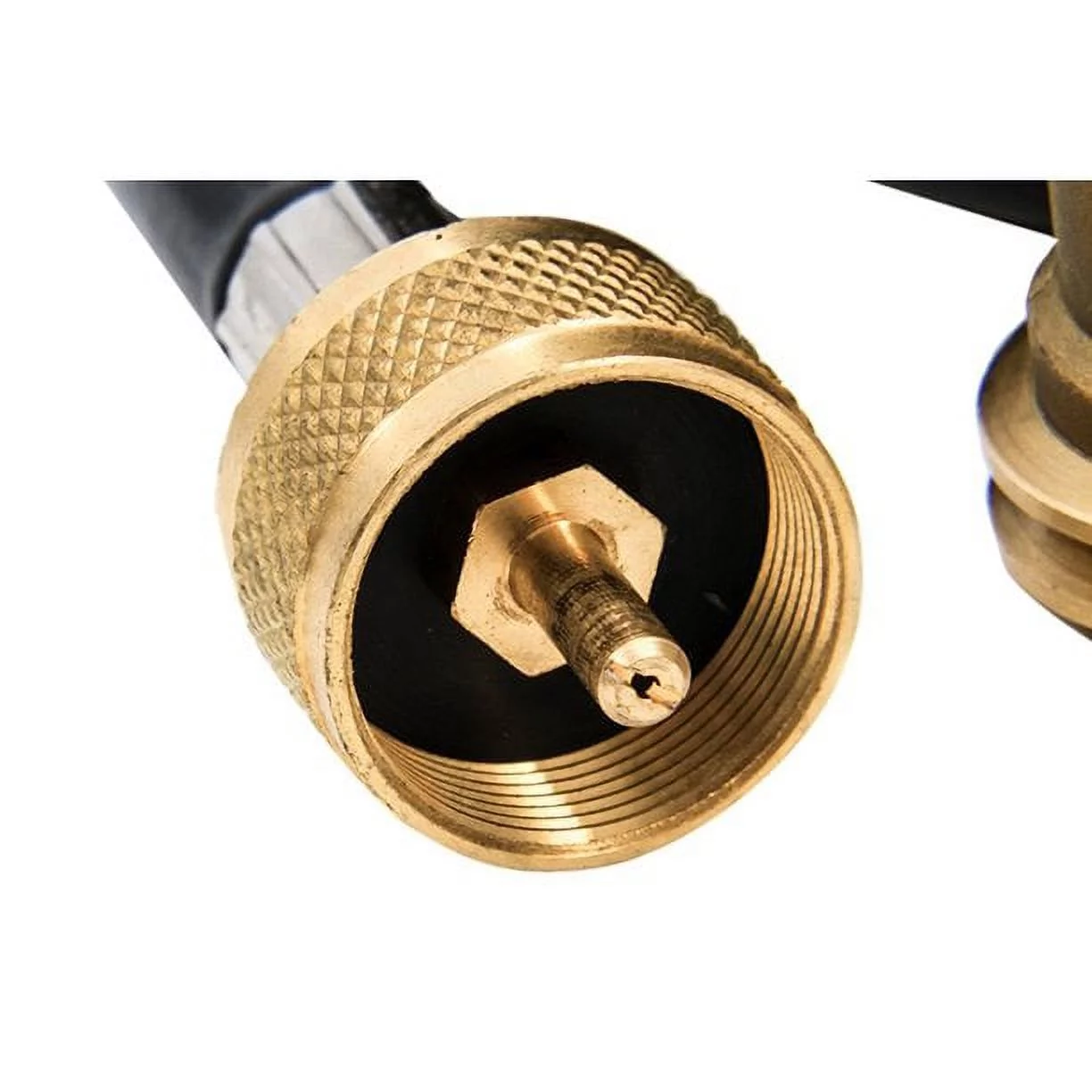 Camco Camper/RV Propane 3-Port Brass Tee with 12-Ft Propane Hose | Includes a Female POL, Excess Flow Soft Nose POL & 1
