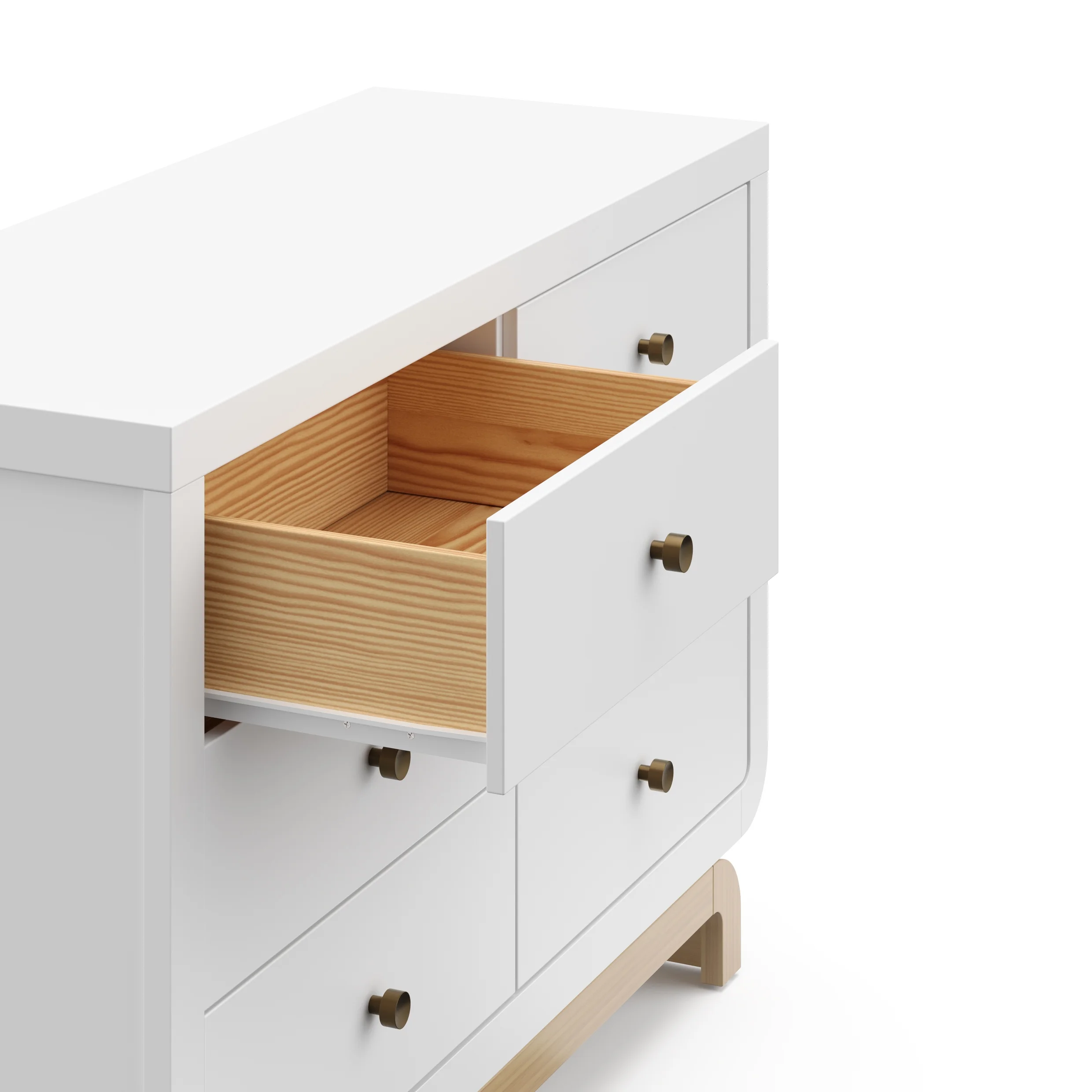 Storkcraft Santorini 6 Drawer Dresser, White with Driftwood