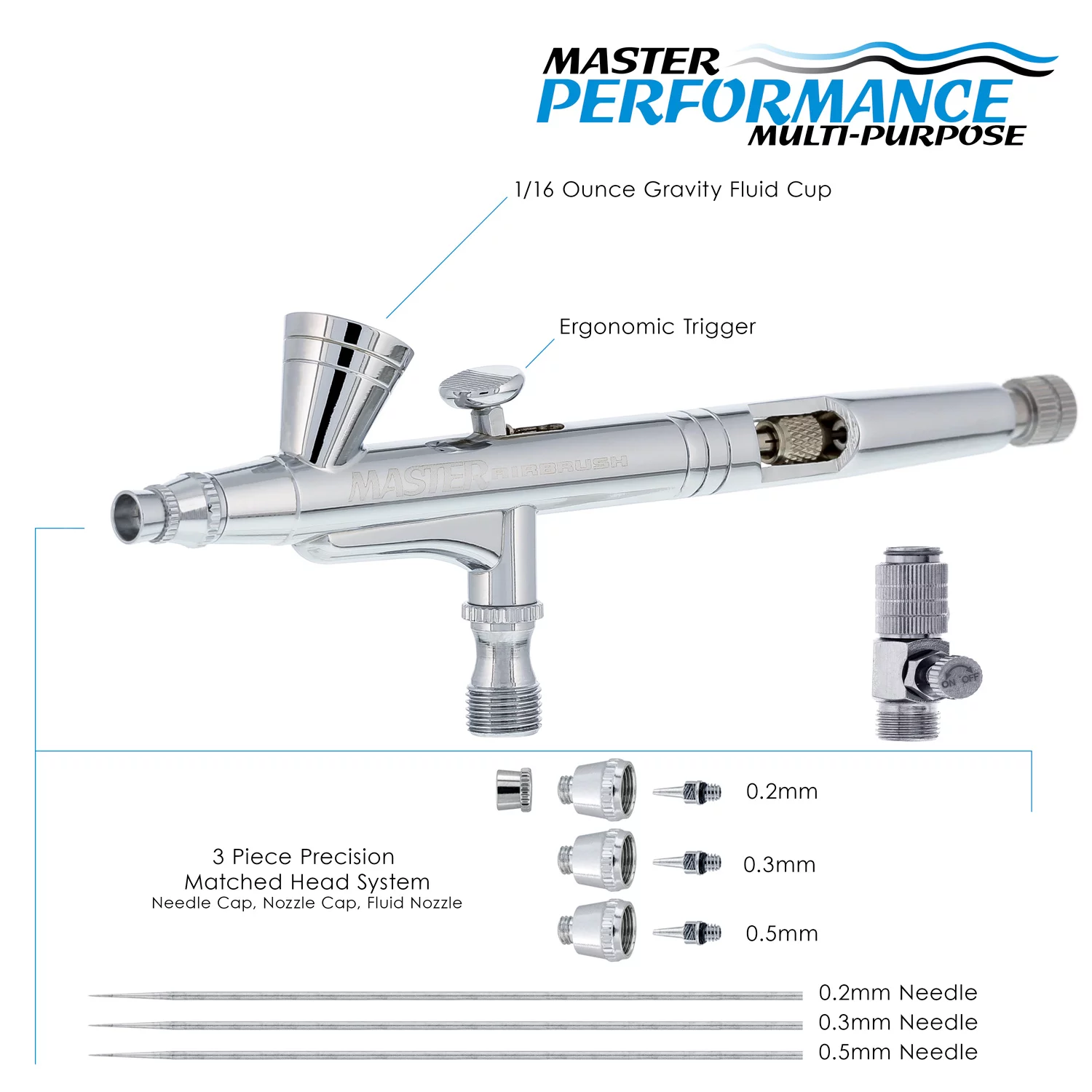 3 Tip MASTER G266 Dual-Action AIRBRUSH PRO SET KIT Hobby Auto Paint Nail Tattoo