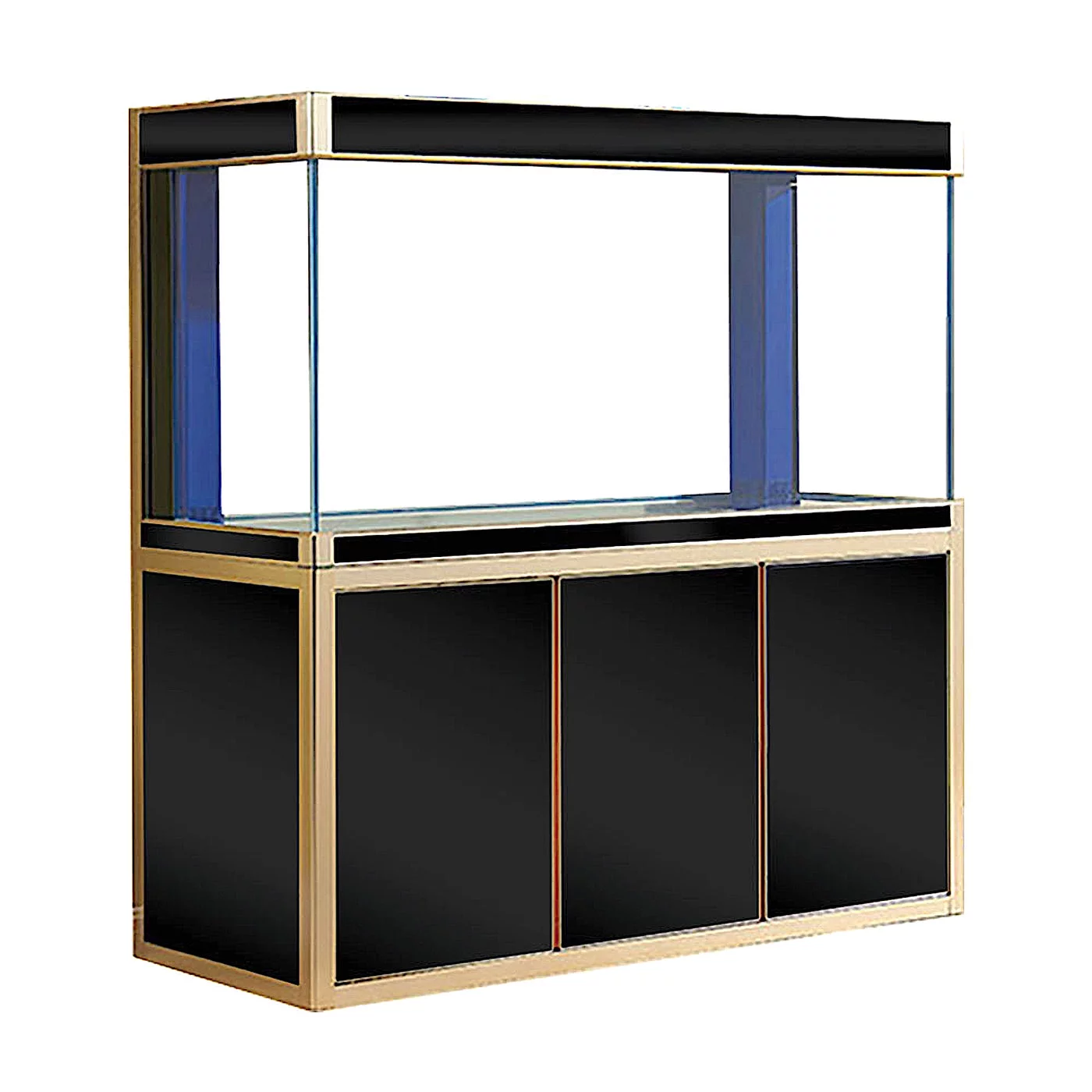 Aqua Dream 135 Gallon Tempered Glass All-in-one Aquarium Black With Gold