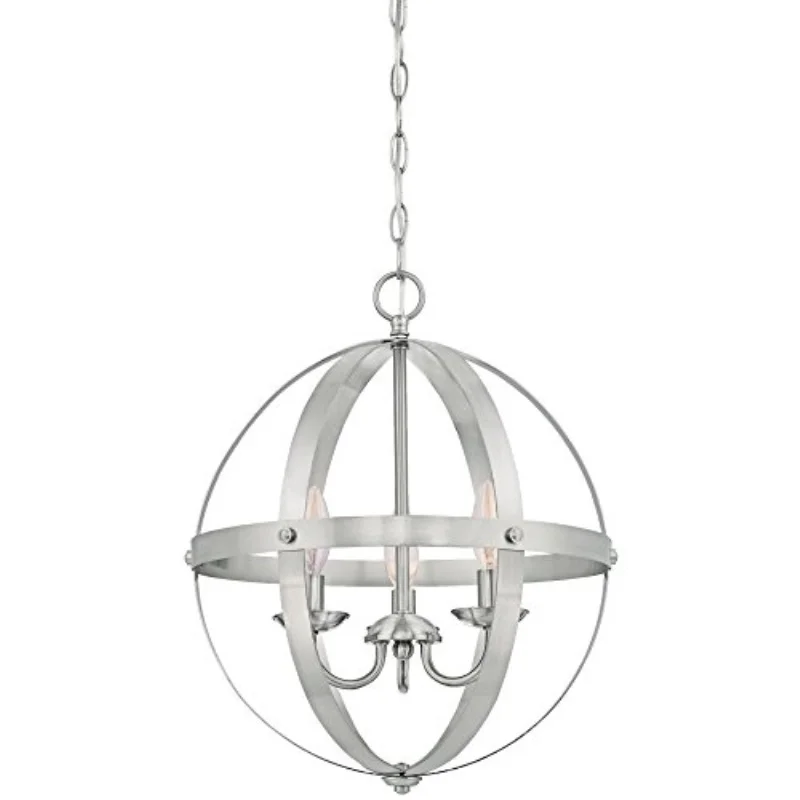 Westinghouse Lighting 6341900 Stella Mira Indoor Chandelier 3-Light Pendant Brushed Nickel