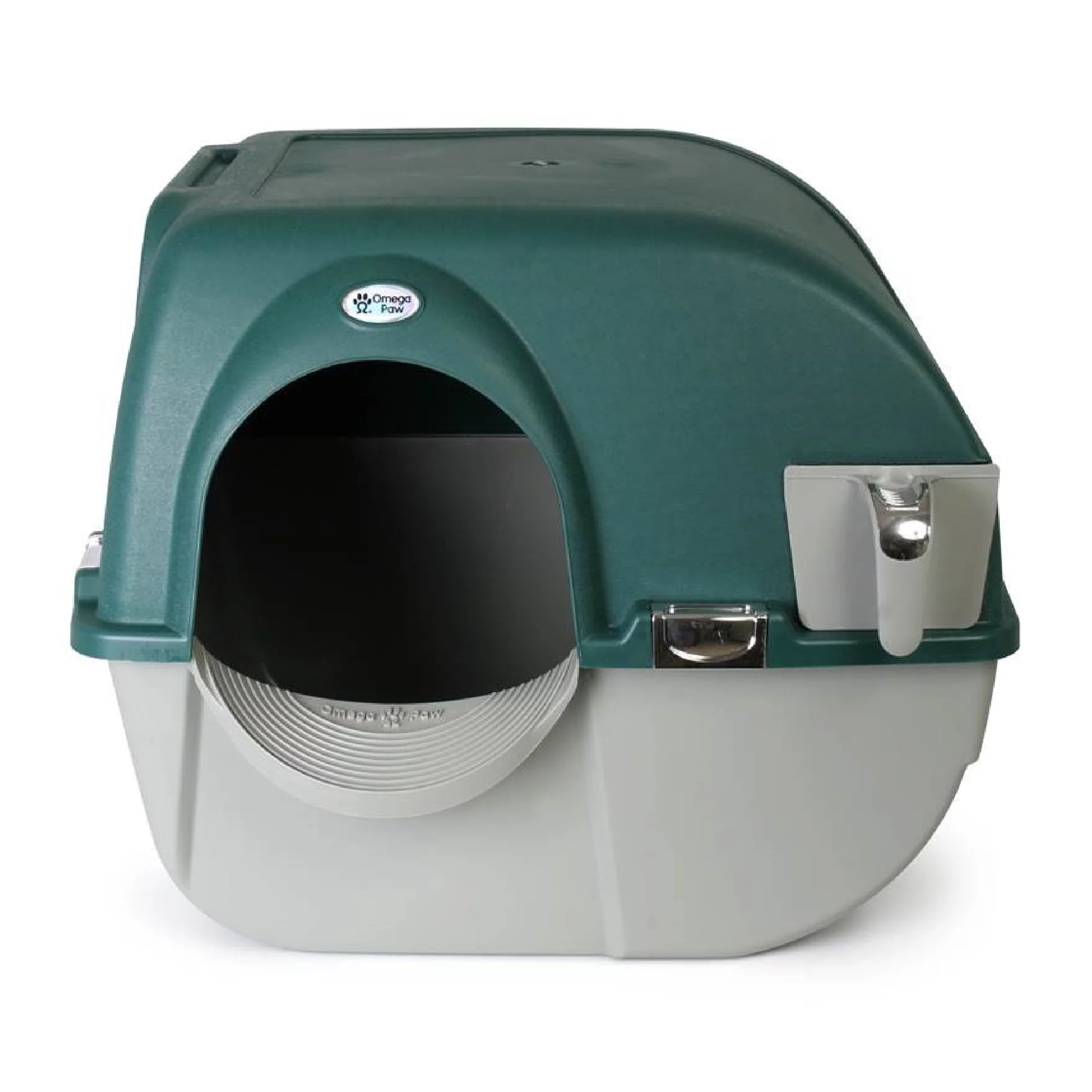 Omega Paw Premium Roll 'N Clean Self Cleaning Litter Box, Large, Green