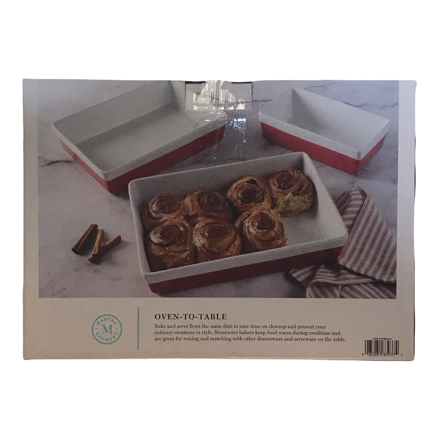 Martha Stewart 3-Piece Baker Set (4.2, 3.1 quart baker and 1.4 loaf quart) - Red