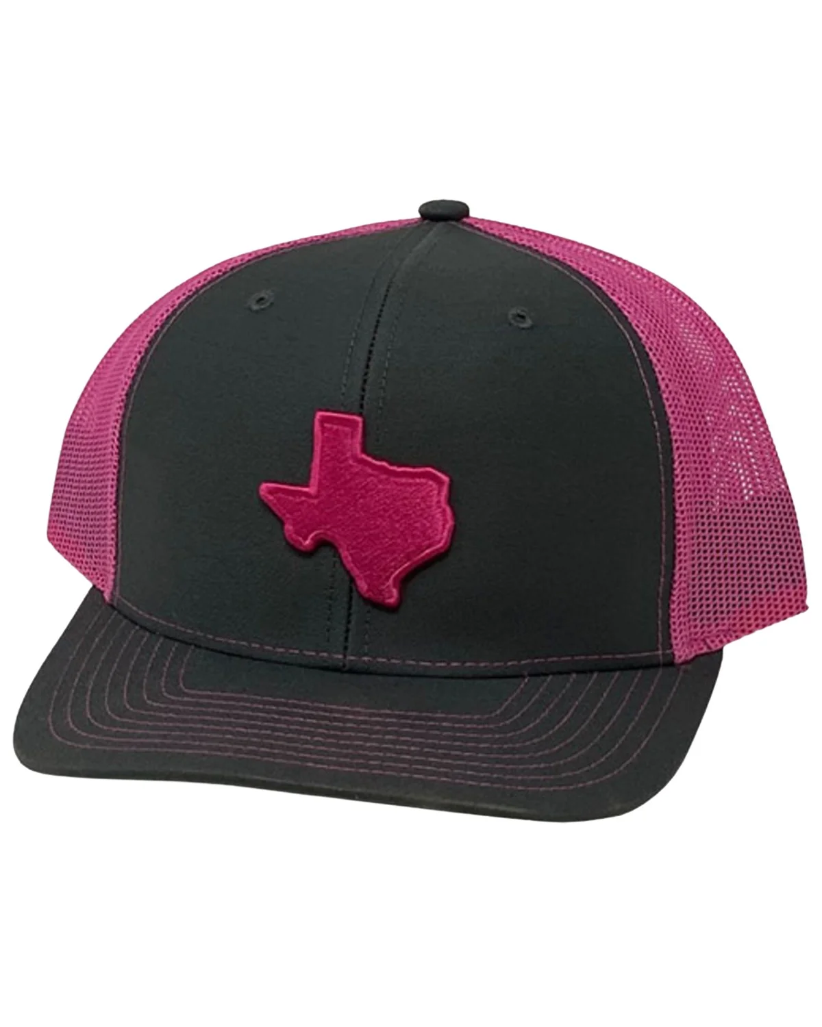 Oil Field Men's Hats Pink/Texas State Patch Mesh-Back Ball Cap Grey One Size