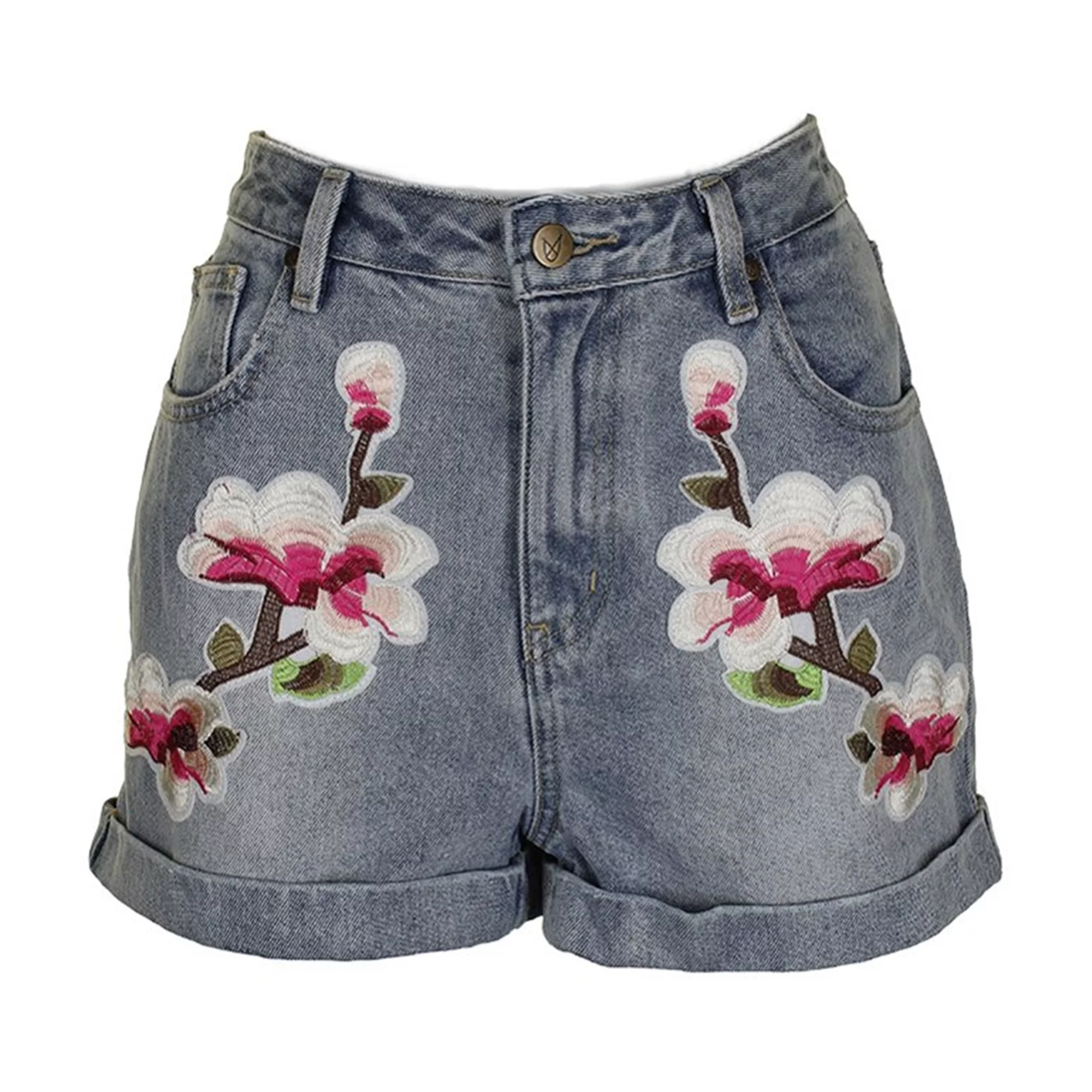 MINKPINK $79 Womens New 1275 Blue Floral Embroidered Trimmed Casual Short L B+B