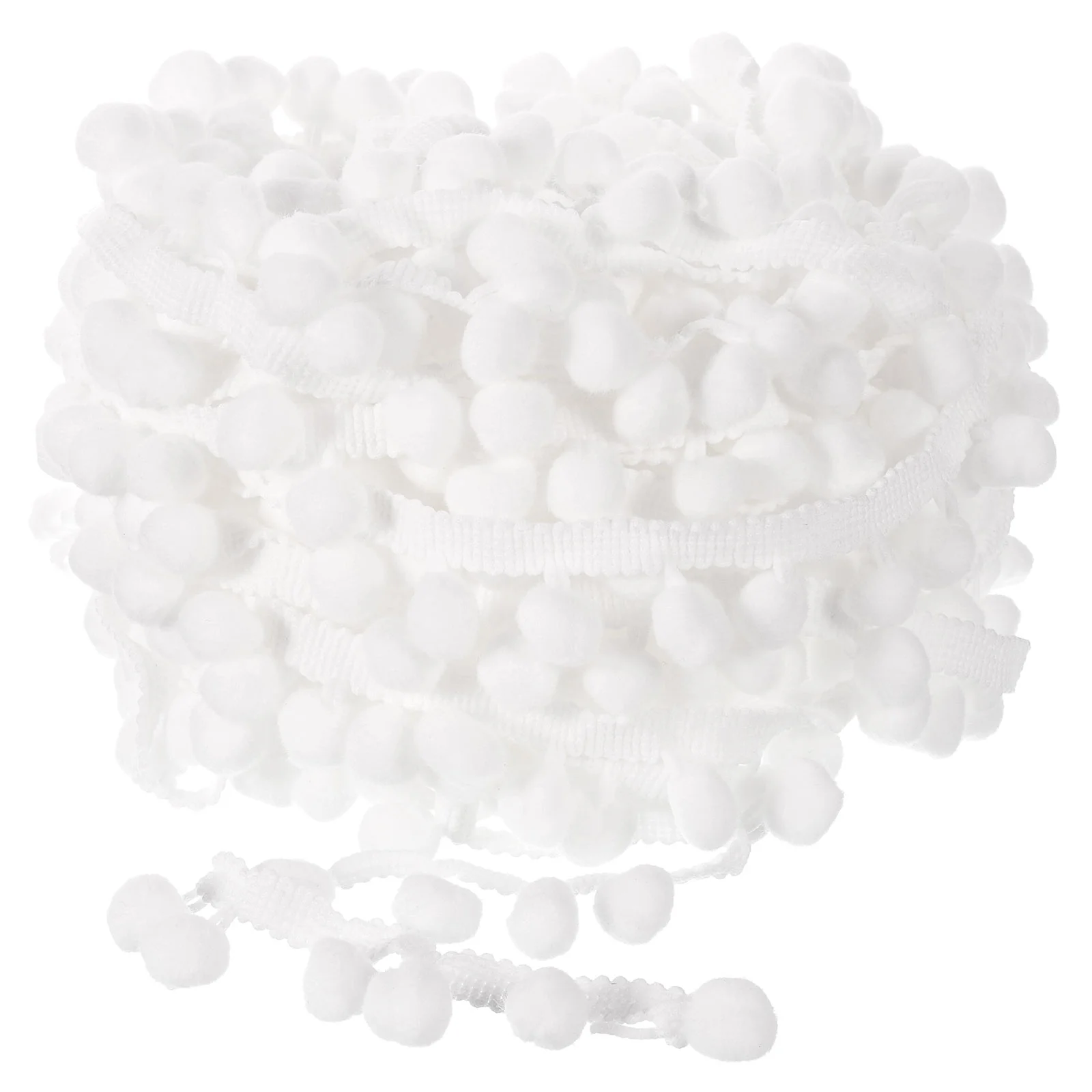 Uxcell 10 Yards Pom Pom Ball Fringe Trim Ribbon Sewing Trim DIY Crafts, 15mm White