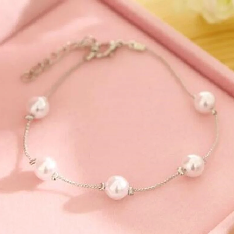 Lightning Love Bracelets Copper Beads Bracelet Luxury Pearl Chain Link Bracelets Women Ladies OL Style