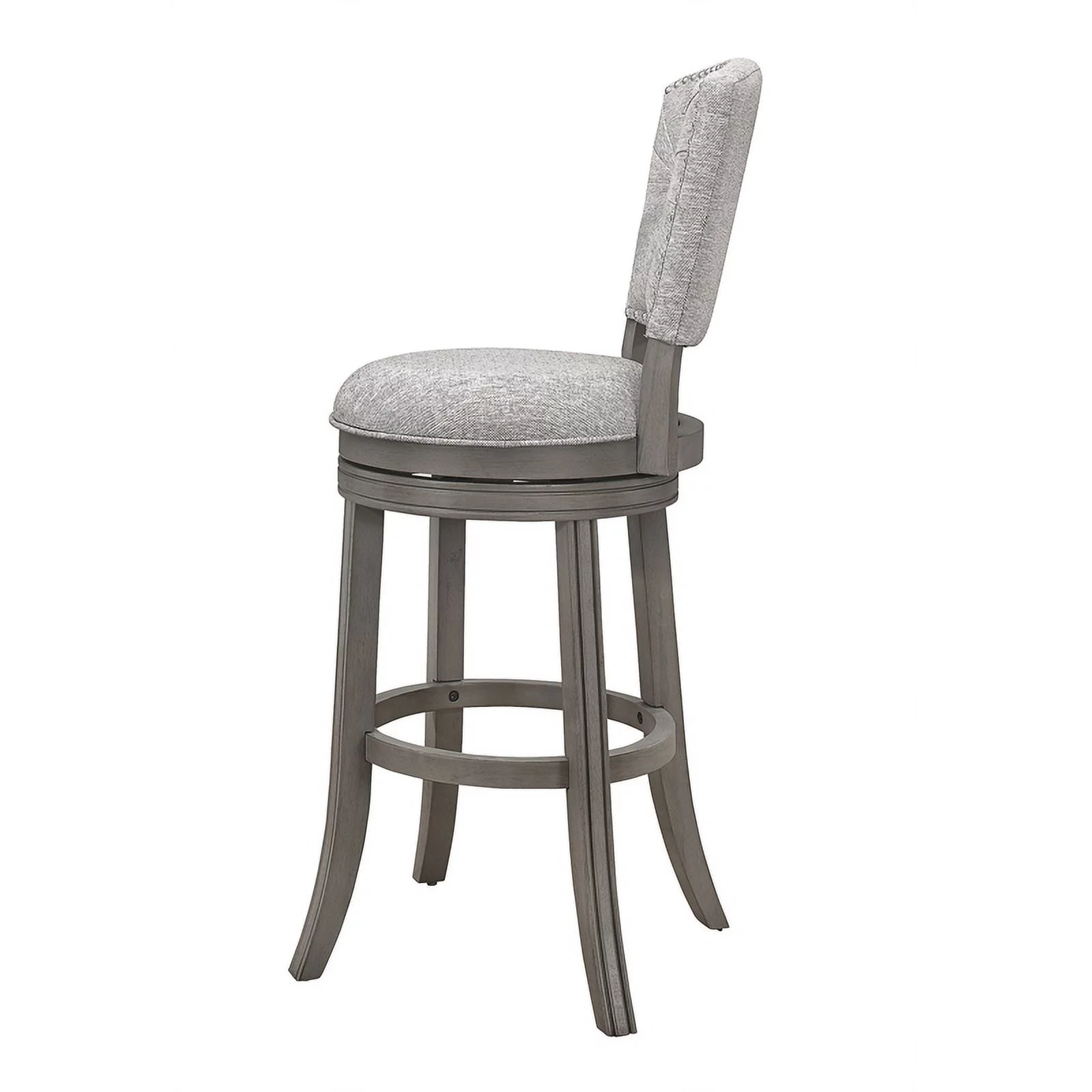 Home Square 3 Piece Swivel Wood Counter Stool Set in Antique Gray