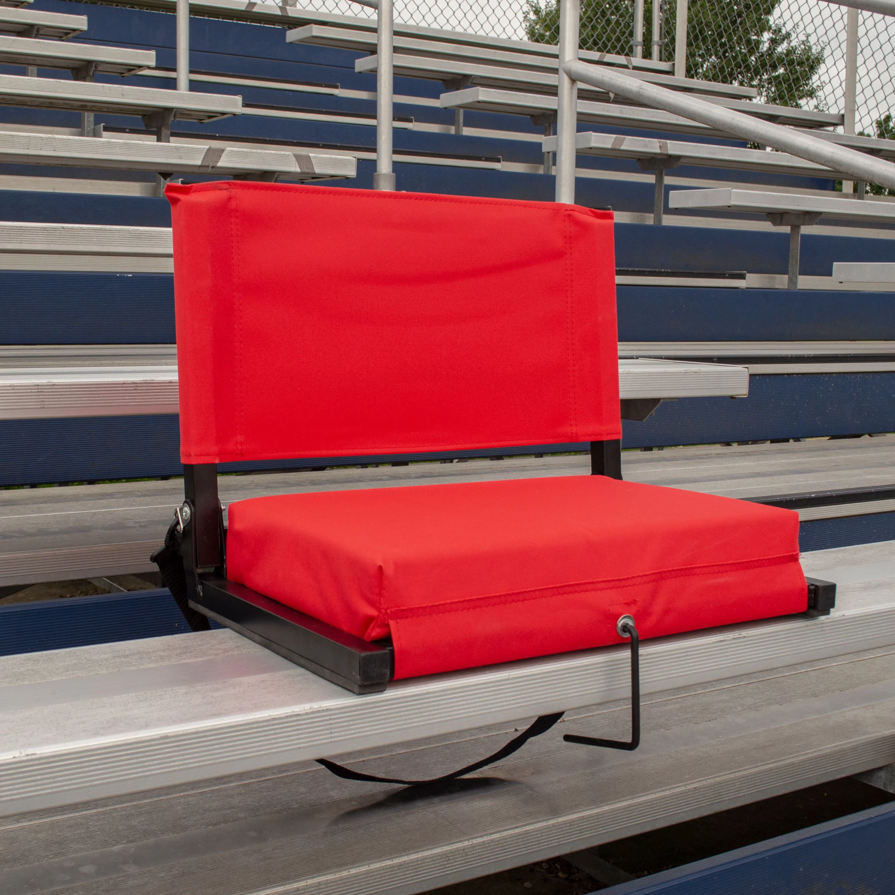 Stadium Chairs for Bleachers with Back Support by Outdoor Leisure Products, Large Ultra-Padded Seat for Complete Comfort, Easy Carry Handle with Adjustable Shoulder Strap