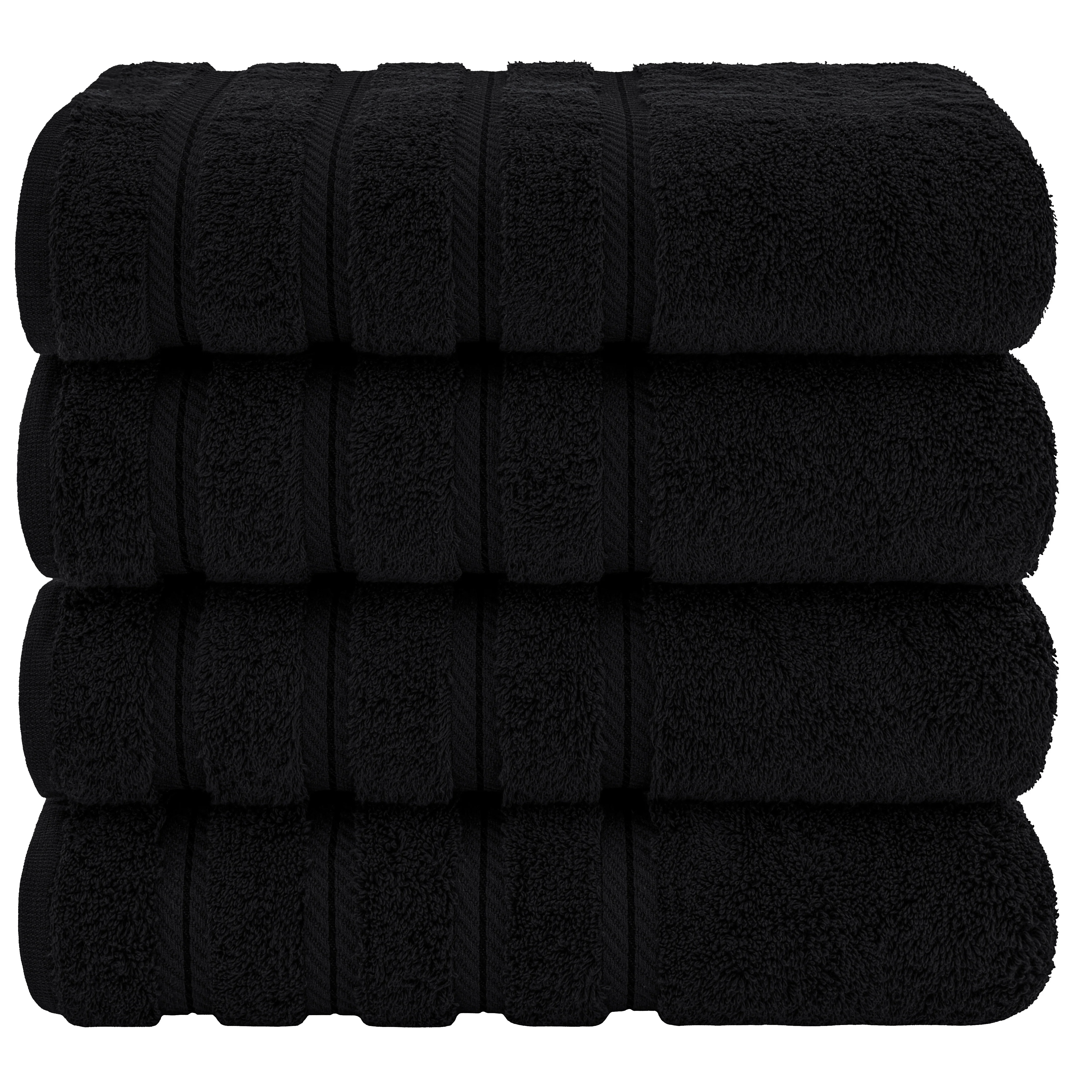 American Soft Linen Black Bath Towel Set 100% Turkish Cotton Towels for Bathroom 4 Piece