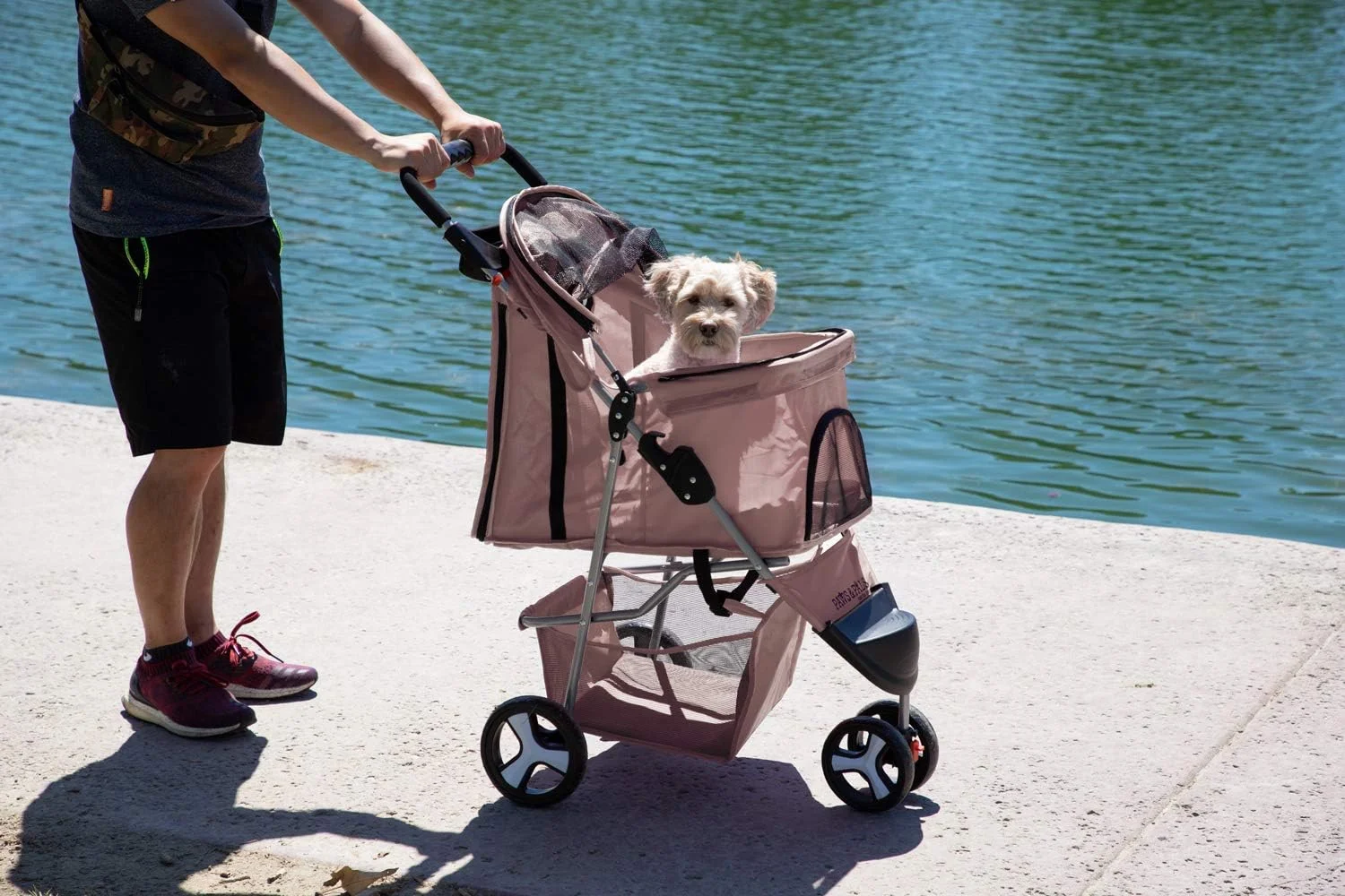 Paws & Pals Dog Stroller 3 Wheels, Pink