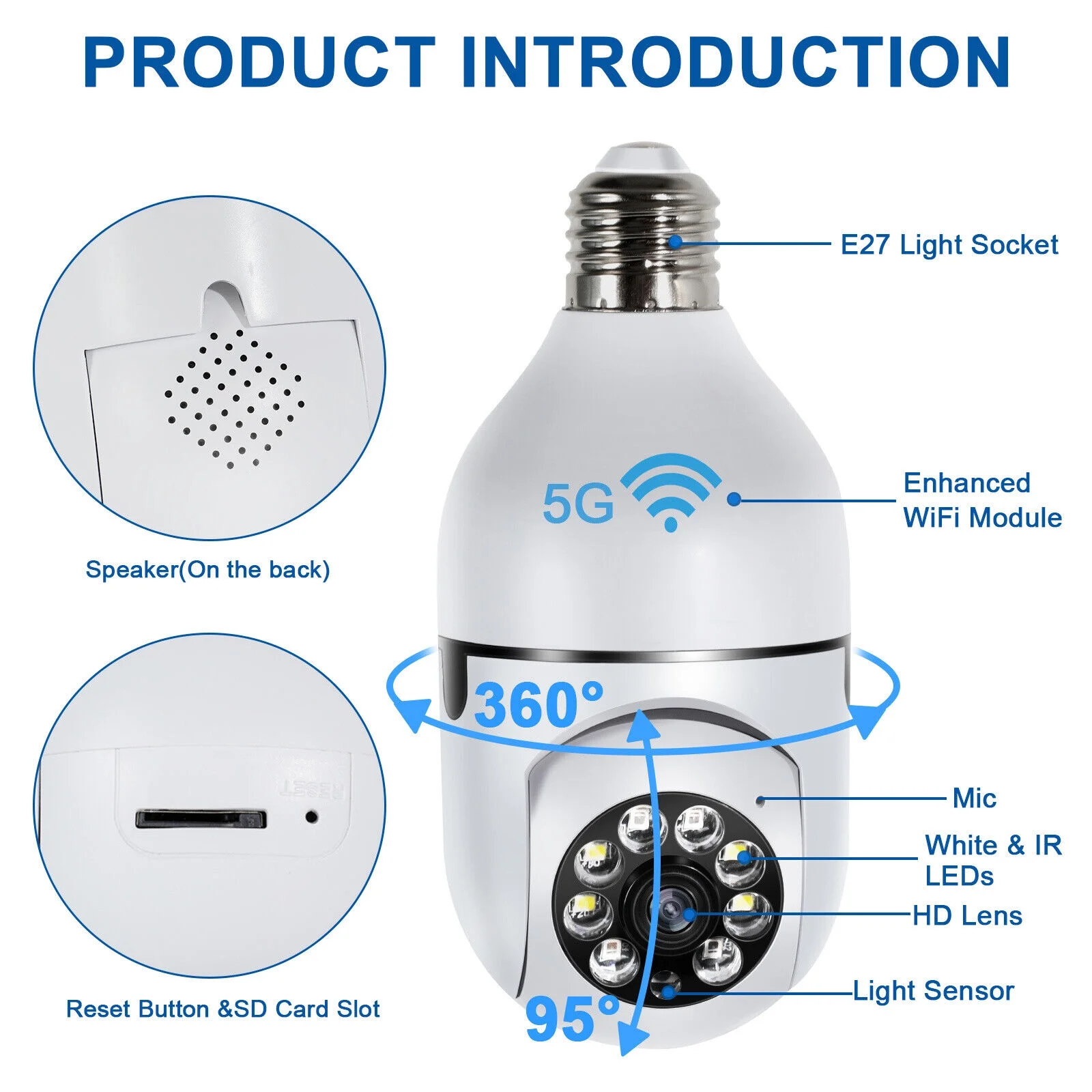 Wireless Security Camera System Outdoor Home 5G Wifi Night Vision Cam HD 1080P