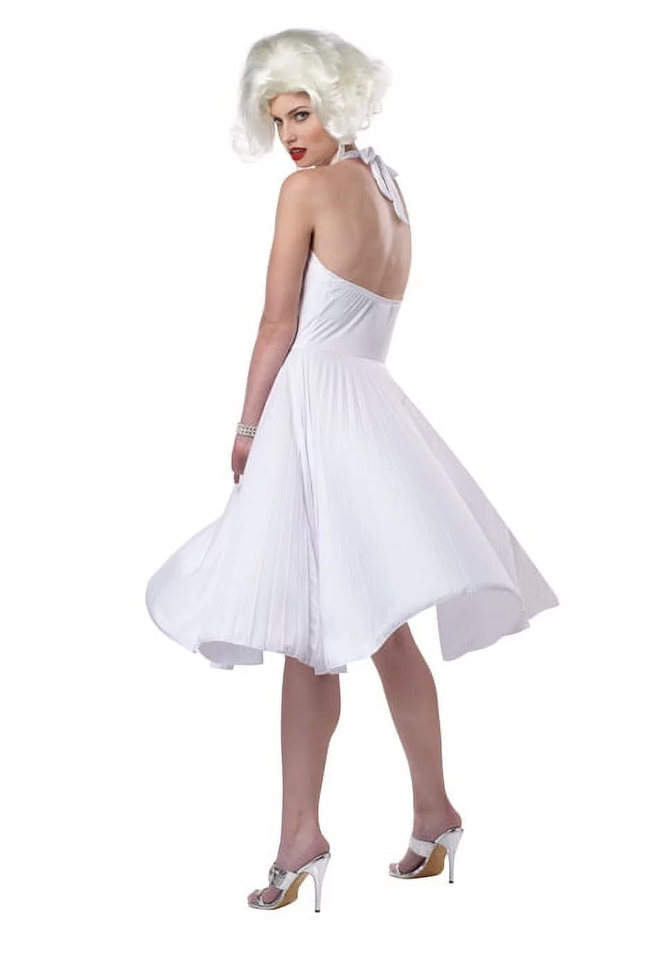 Deluxe Marilyn Monroe Classic White Pleated Dress Womens Costume SMALL 6-8