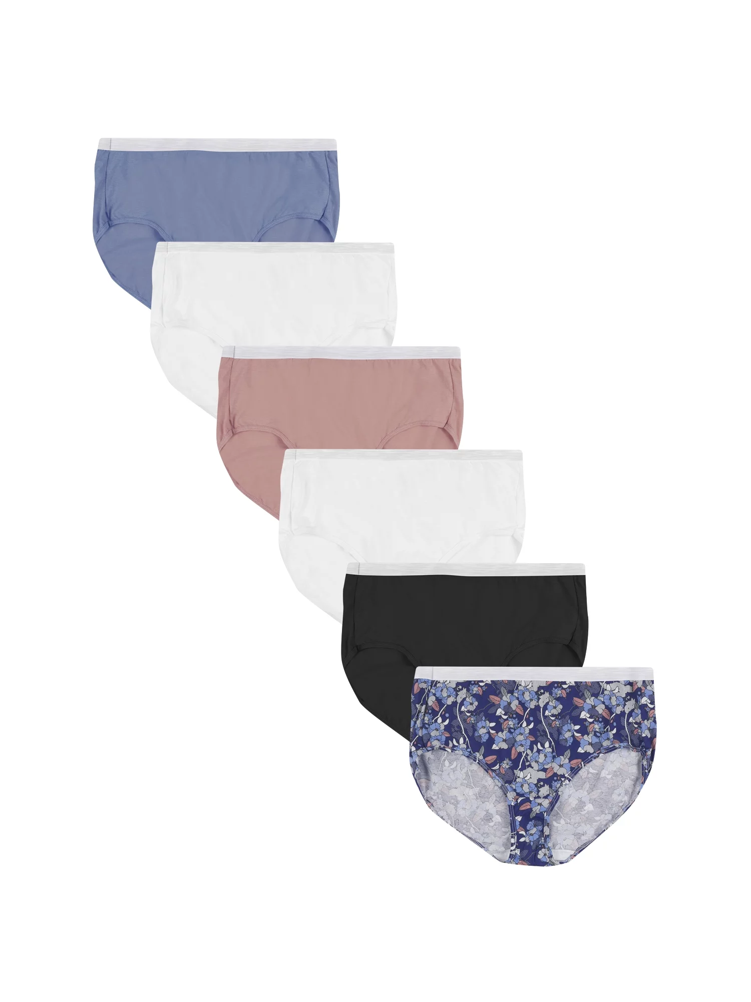 Just My Size Women's Sporty Cotton Brief Underwear, 6-Pack