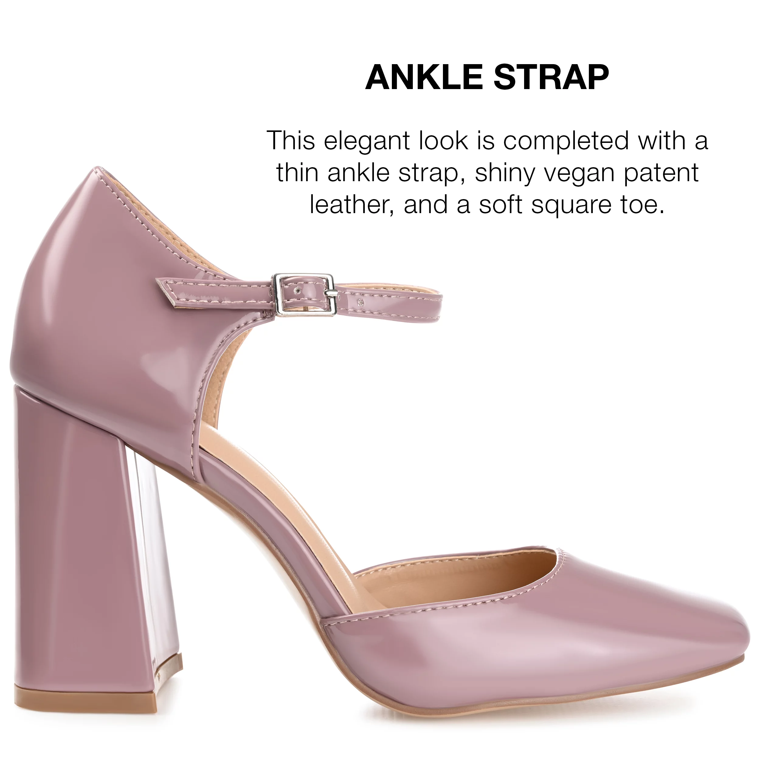 Journee Collection Womens Hesster Wide Width Mary Jane Mid Block Heel Square Toe Pumps