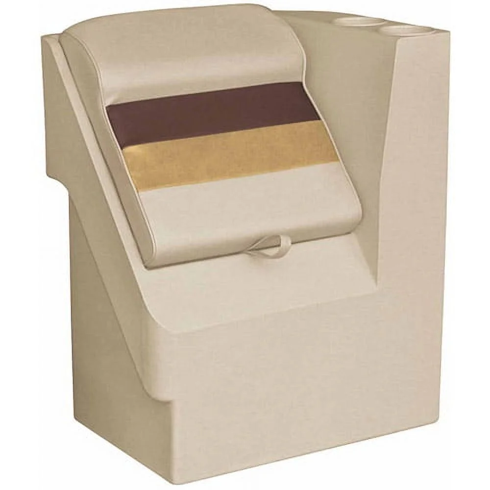 Wise 8WD1305R-1010 Deluxe Series Pontoon Right Lean Back Recliner, Sand/Chestnut/Gold