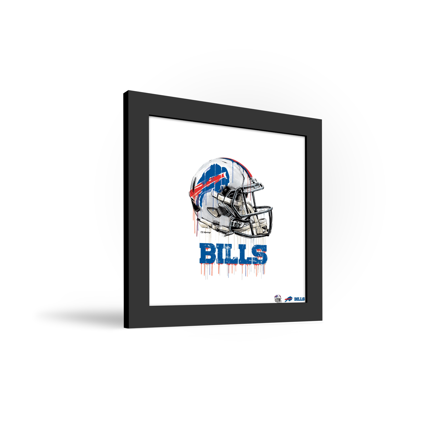 Gallery Pops NFL Buffalo Bills - Drip Helmet Wall Art, Black Framed Version, 12