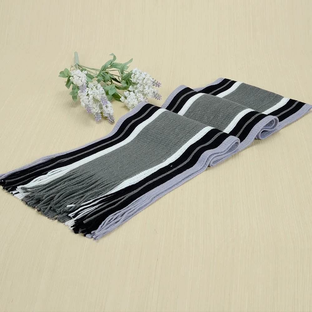 New Classic Cashmere Shawl Winter Warm Men's Fringe Striped Tassel Long Scarf GY