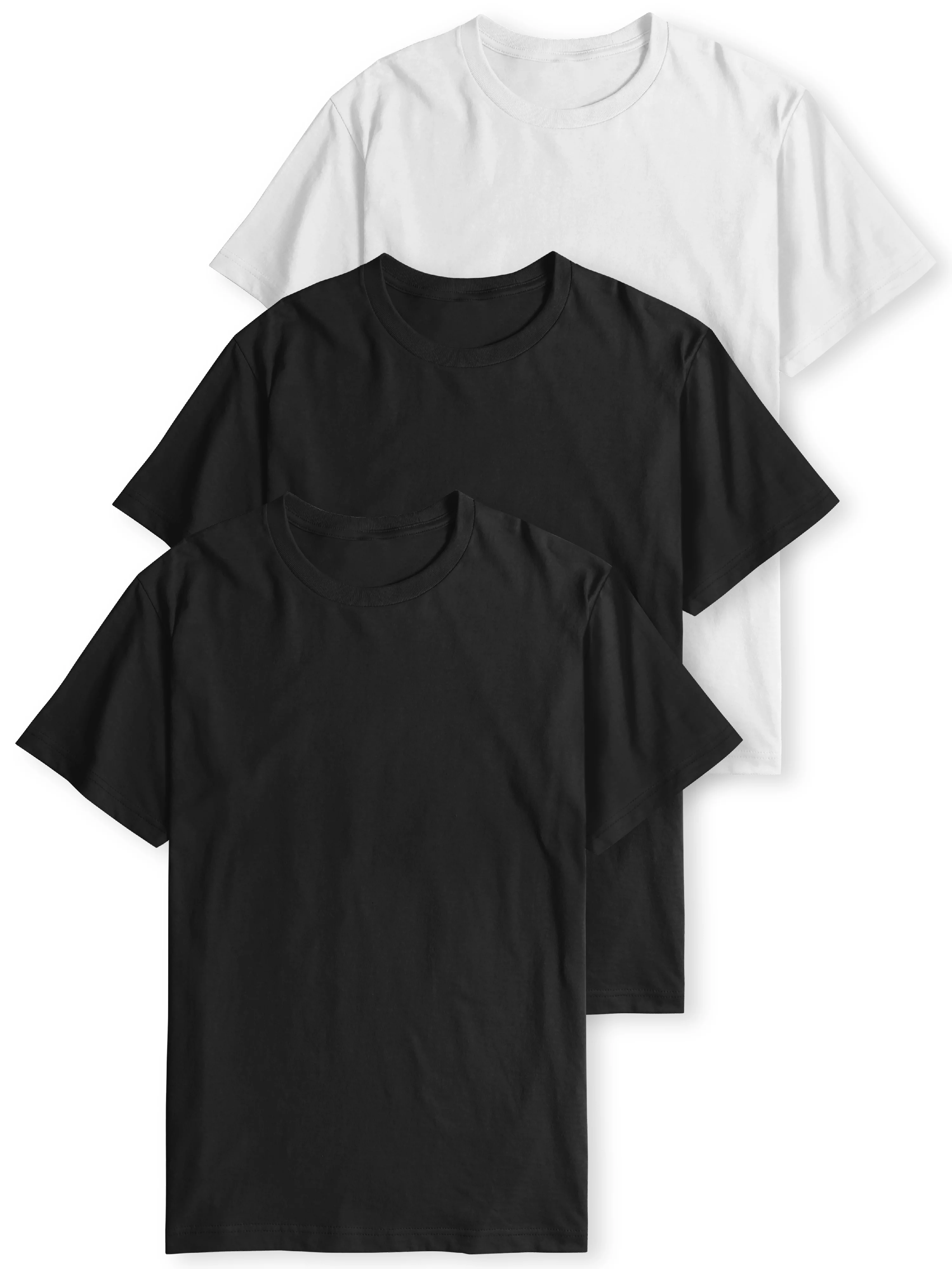 Ma Croix Mens Essentials Crew Neck Short Sleeve T-Shirts Lightweight Everyday Tee 3-Pack