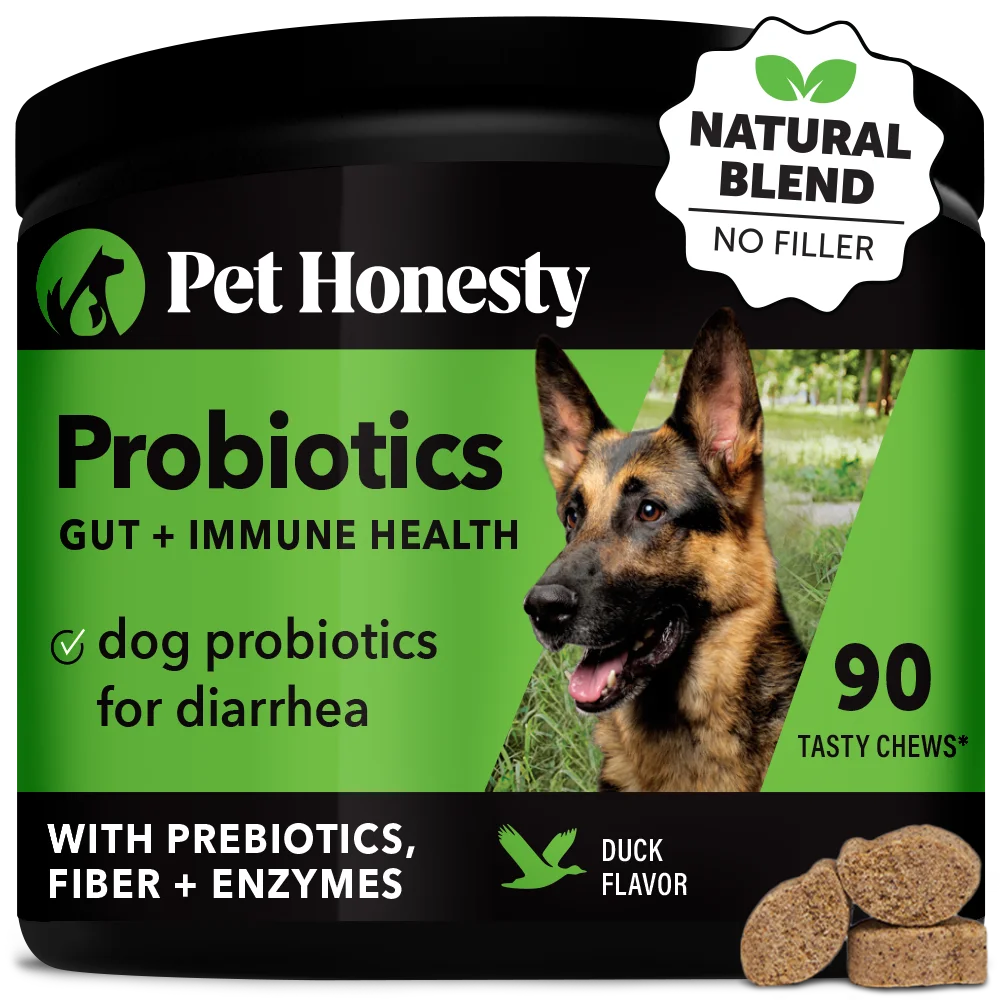 Pet Honesty Dog Probiotics Gut + Immune Health, Duck Flavor, 90 Count Soft Chews