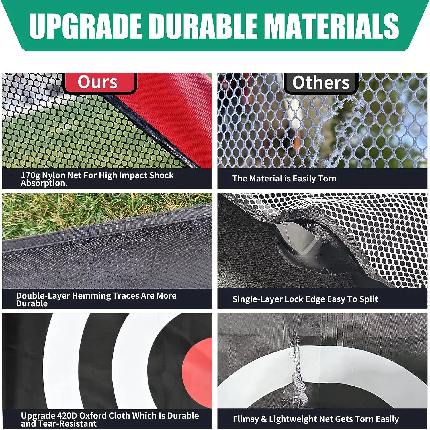 Slsy Golf Net Golf Practice Net with Target/Mat/Balls/Tee/Bag, 10x7ft Golf Hitting Aids Nets for Backyard Driving Chipping, Home Golf Swing Training