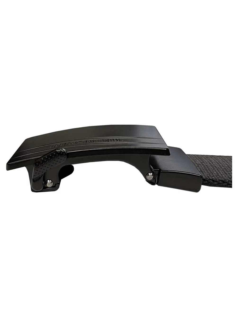 Harley-Davidson Men's Bikers Ratchet Nylon Webbing & Leather Belt - Black, Harley Davidson