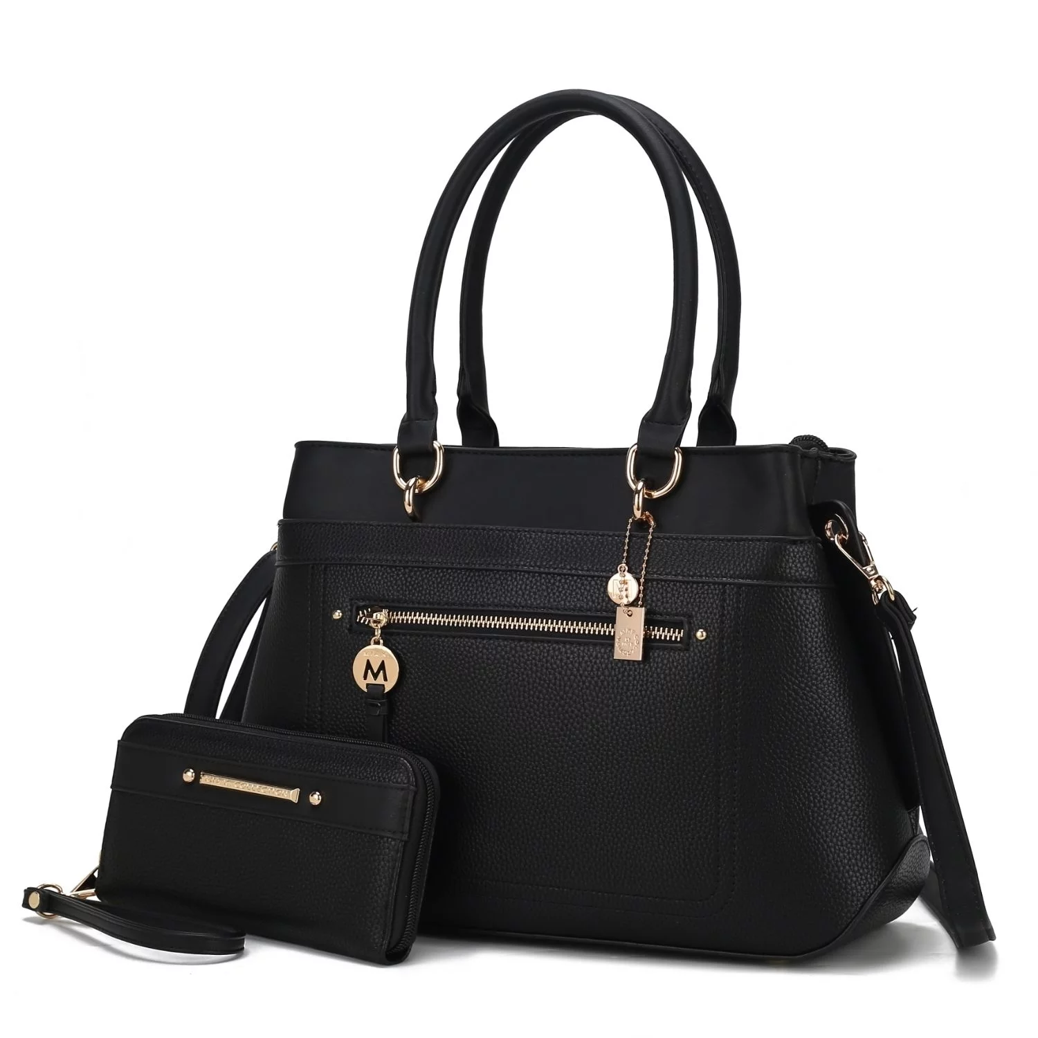 Gardenia Vegan Leather Womens Satchel Bag with Wallet- 2 pieces by Mia K