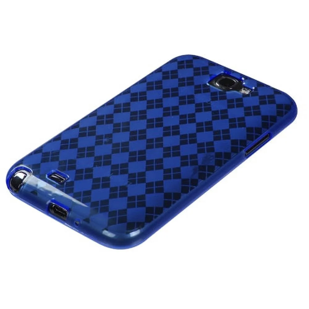 Dark Blue Argyle Candy Skin Cover For Samsung Galaxy Note Ii T889i605n7100
