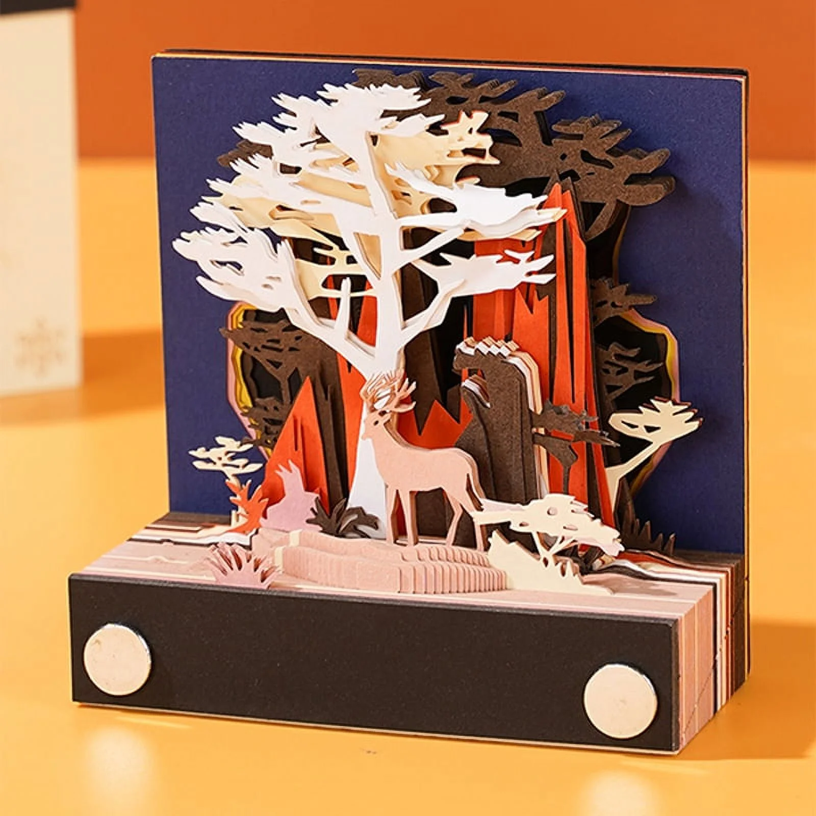 Desk Calendar,2024 Calendar Memo Pad,Creative Desk Calendar DIY Notes Notepad,3D Art Calendar Paper Carving Gift House Sculpture