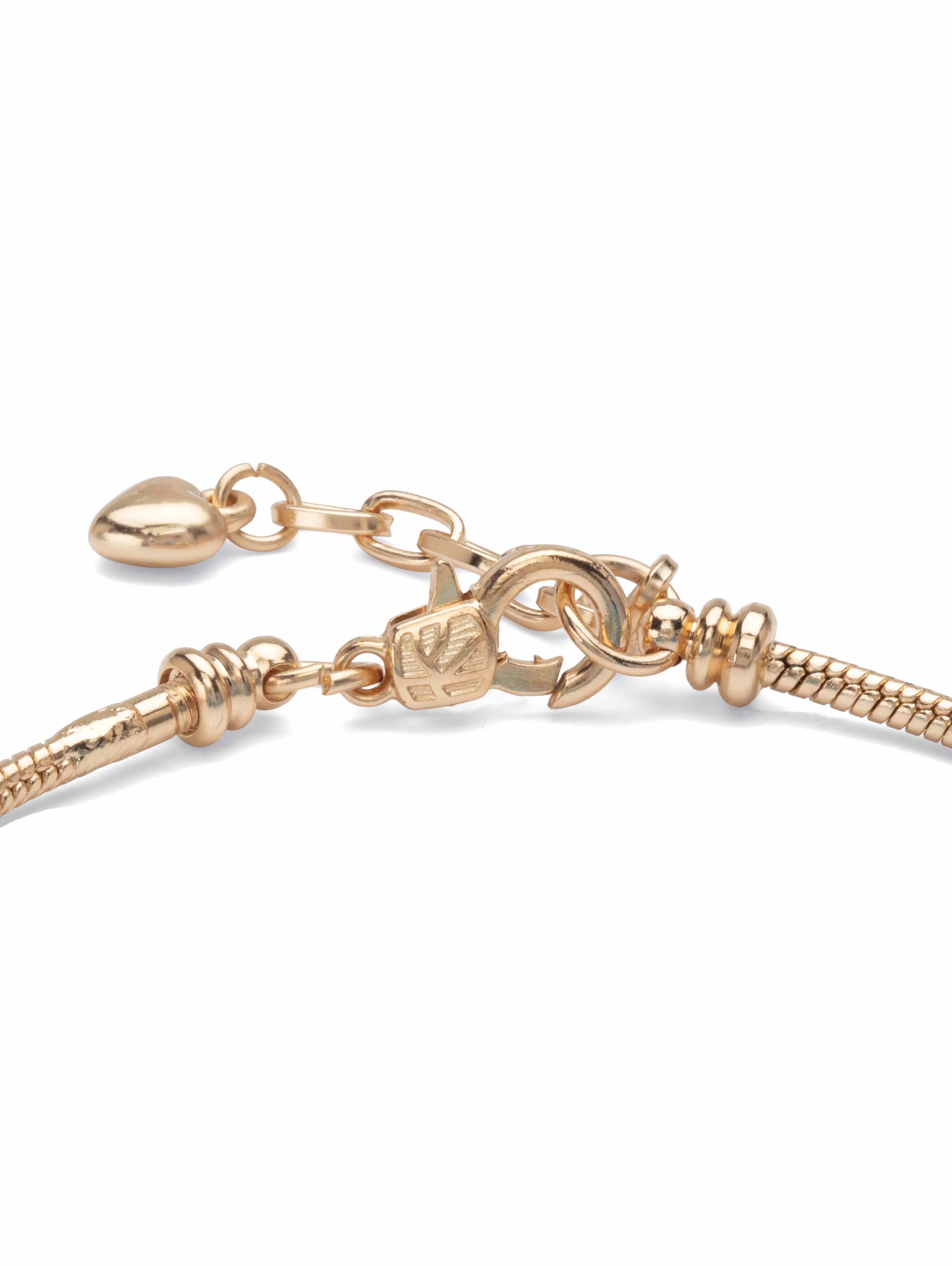 PalmBeach Jewelry Simulated Birthstone Charm Bracelet in Silvertone or Goldtone