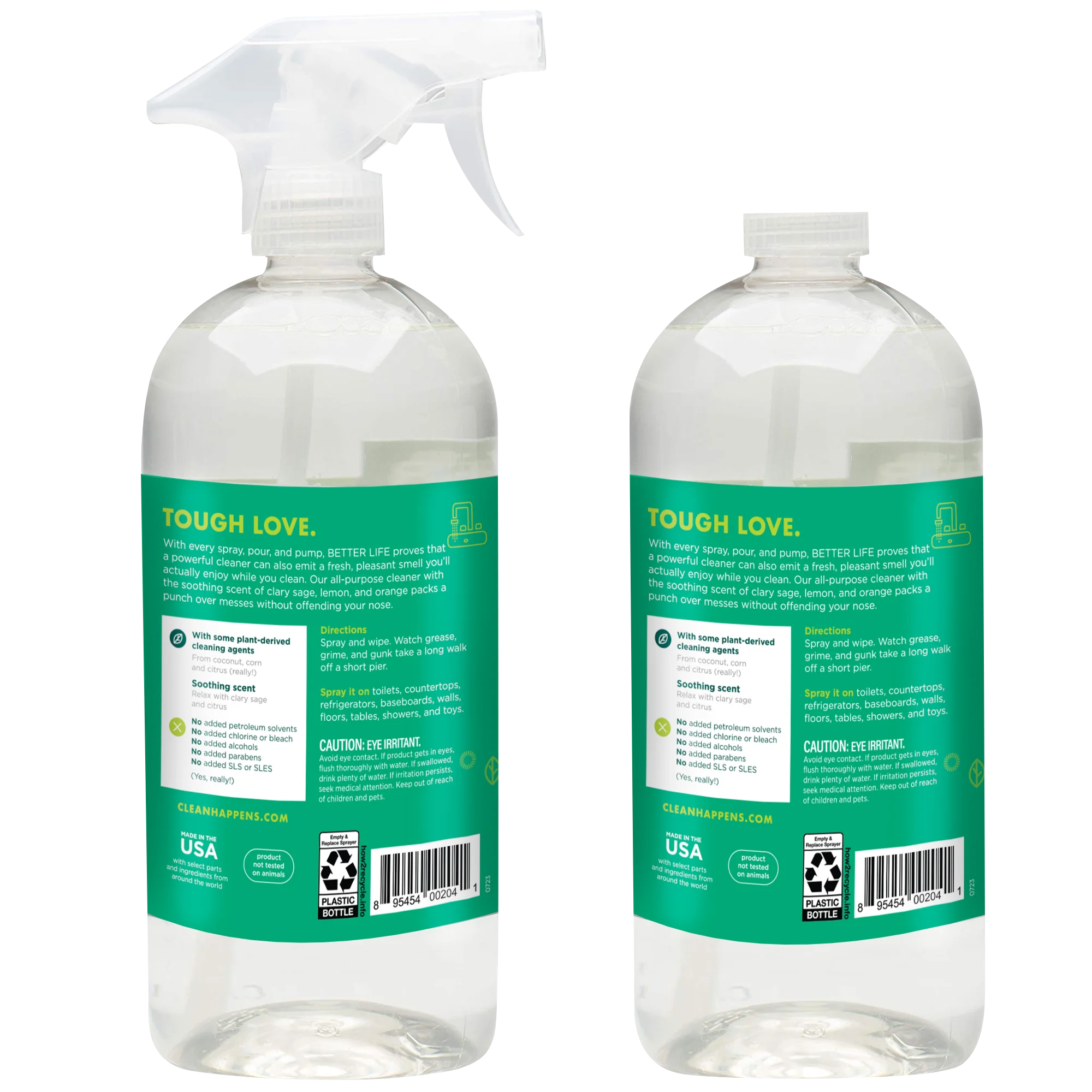 BETTER LIFE Natural All-Purpose Cleaner Sage Scented, pack of 2, 32 oz each