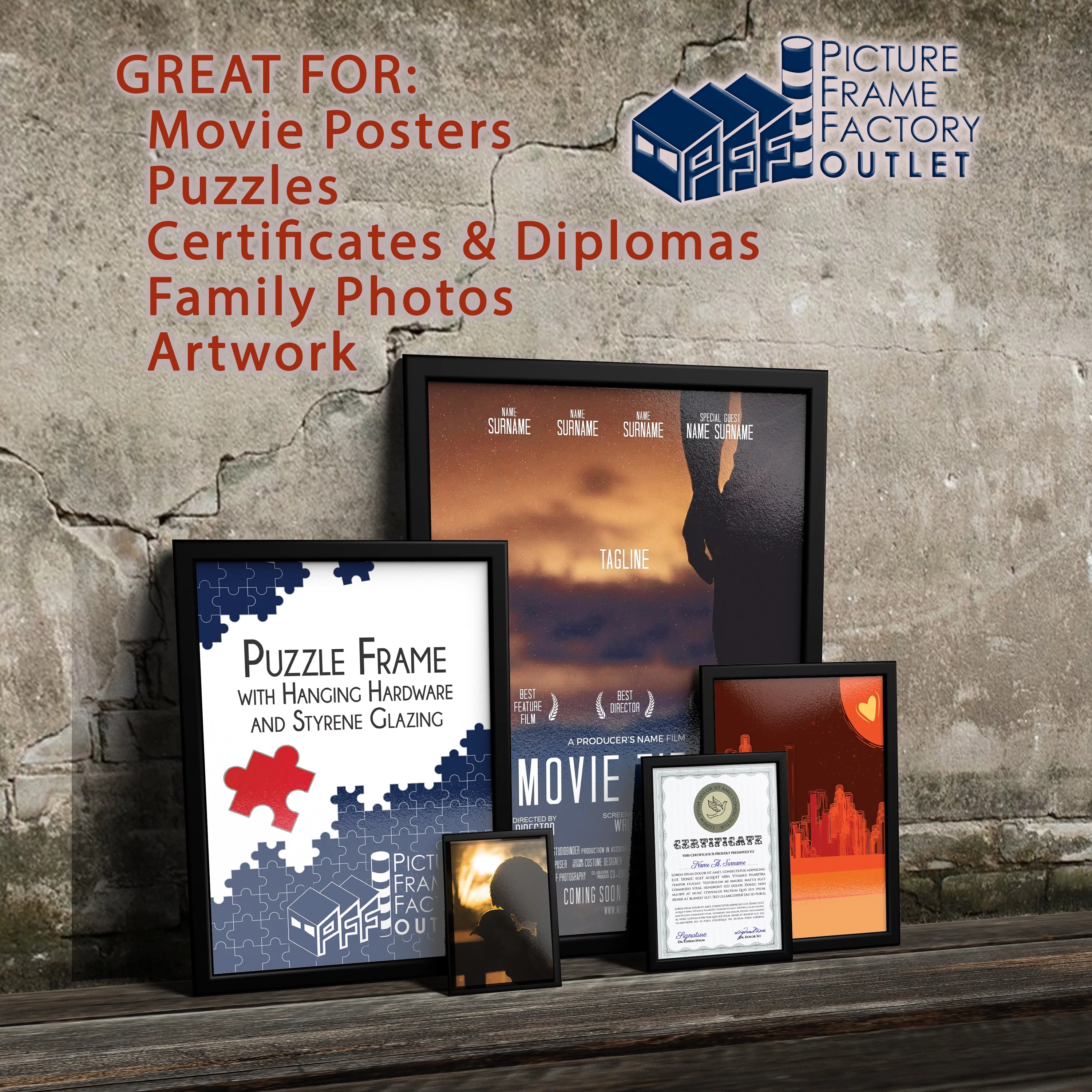 (1) 25x35 - Picture Frame for Puzzles, Photos, Artwork - 1.25