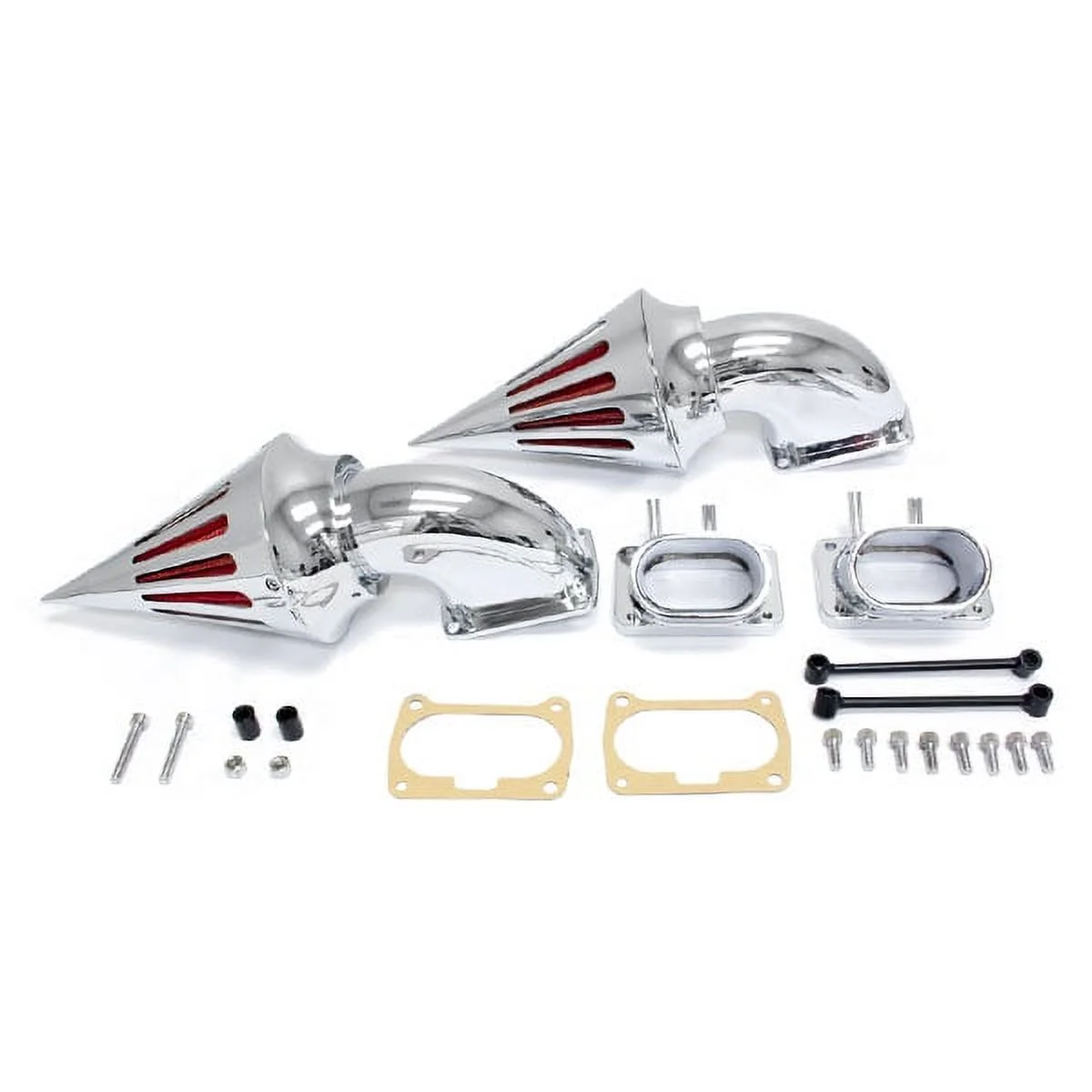 Krator Chrome Dual Spike Air Intake Cleaner - Plus Filter Compatible with 2008 Suzuki Boulevard M109