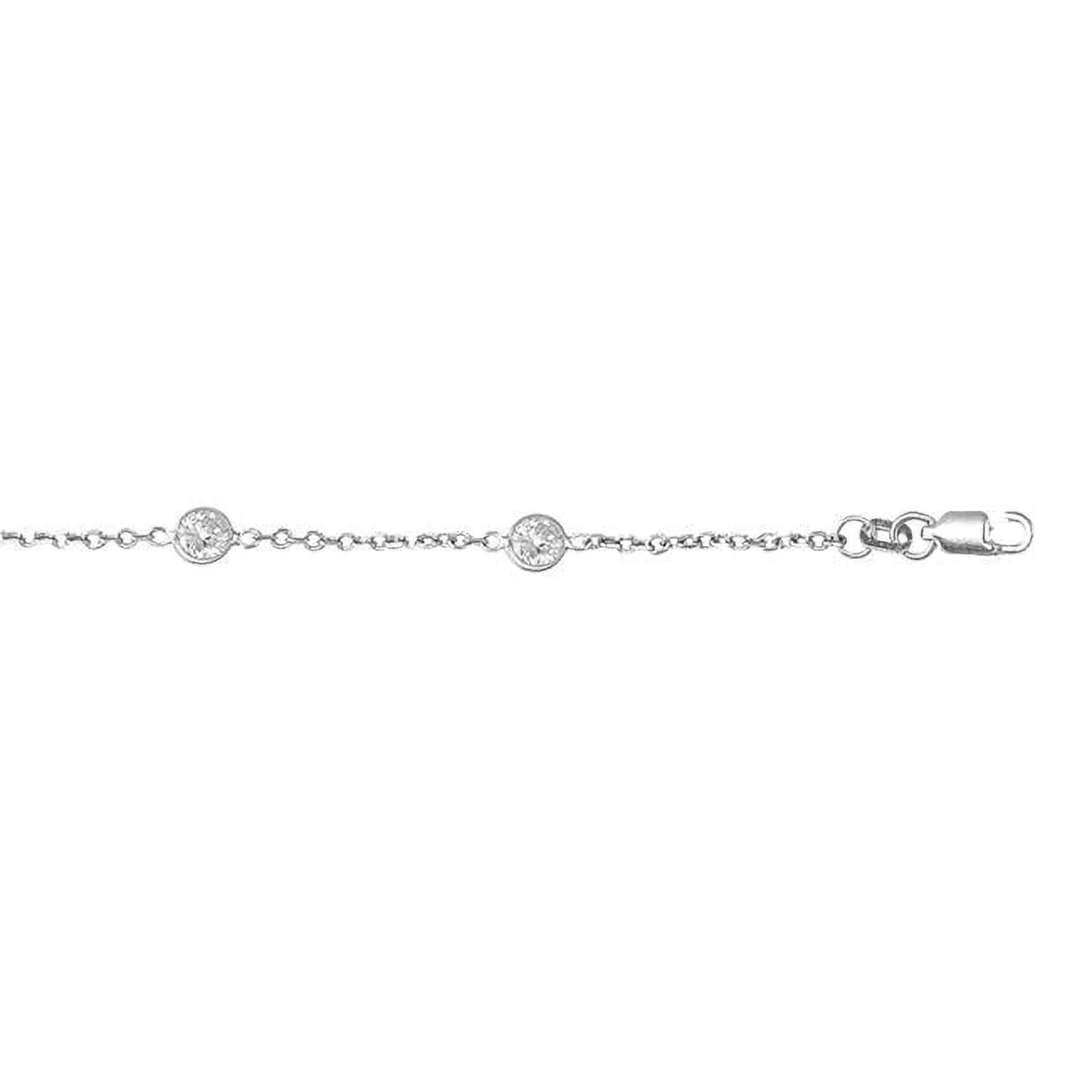 Royal Chain CS160-07 7 in. 14K White Gold Diamond Cut Textured Bracelet with Lobster Clasp