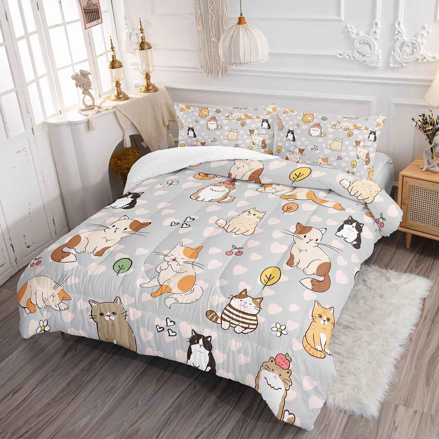 Hosima 3-Piece 3D Digital Printed Comforter Series of Children's and Adult Bedding with Butterfly, Horse and Other Patterns,DLX71-Queen-C