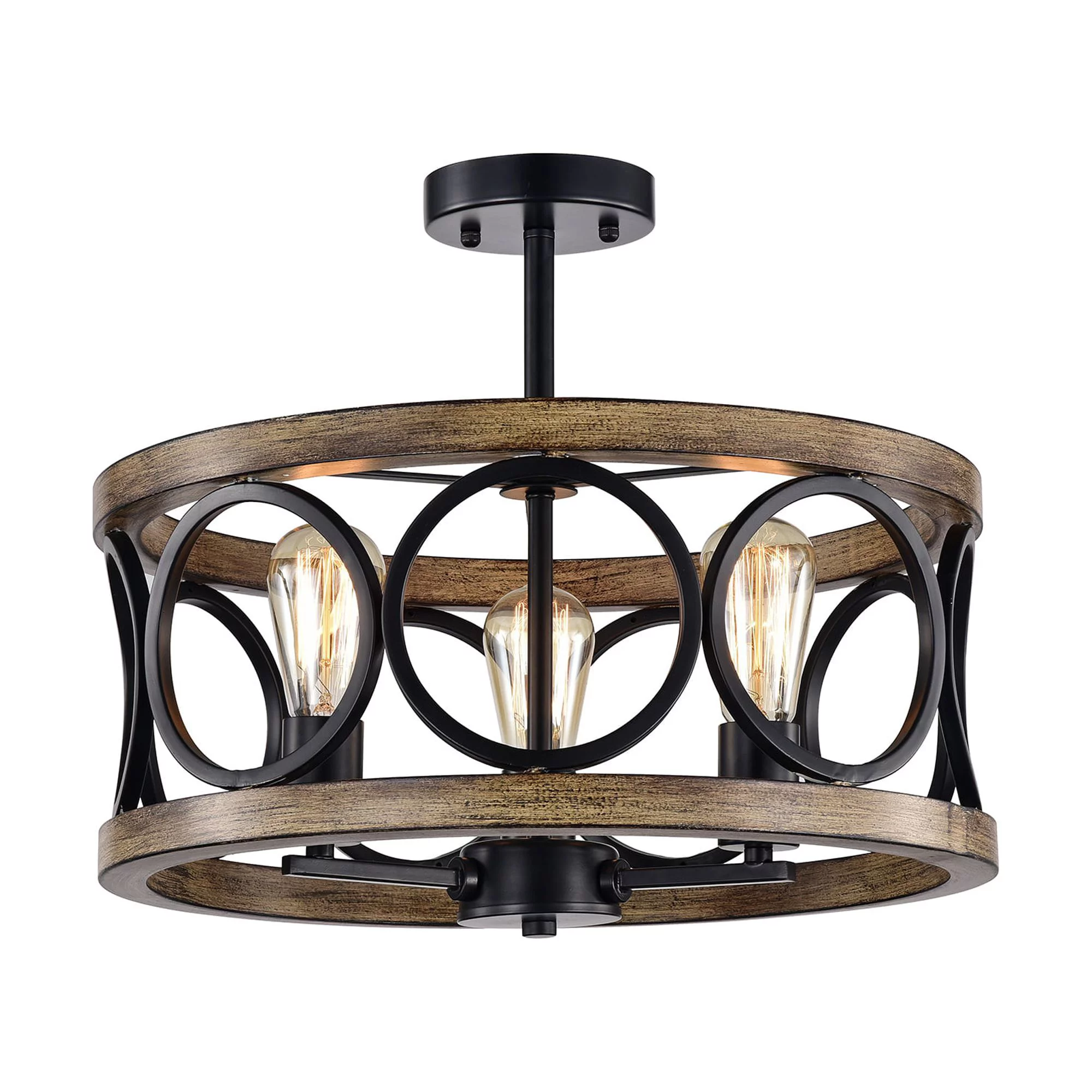 Shacer 3-light Hood Design Ceiling Lamp