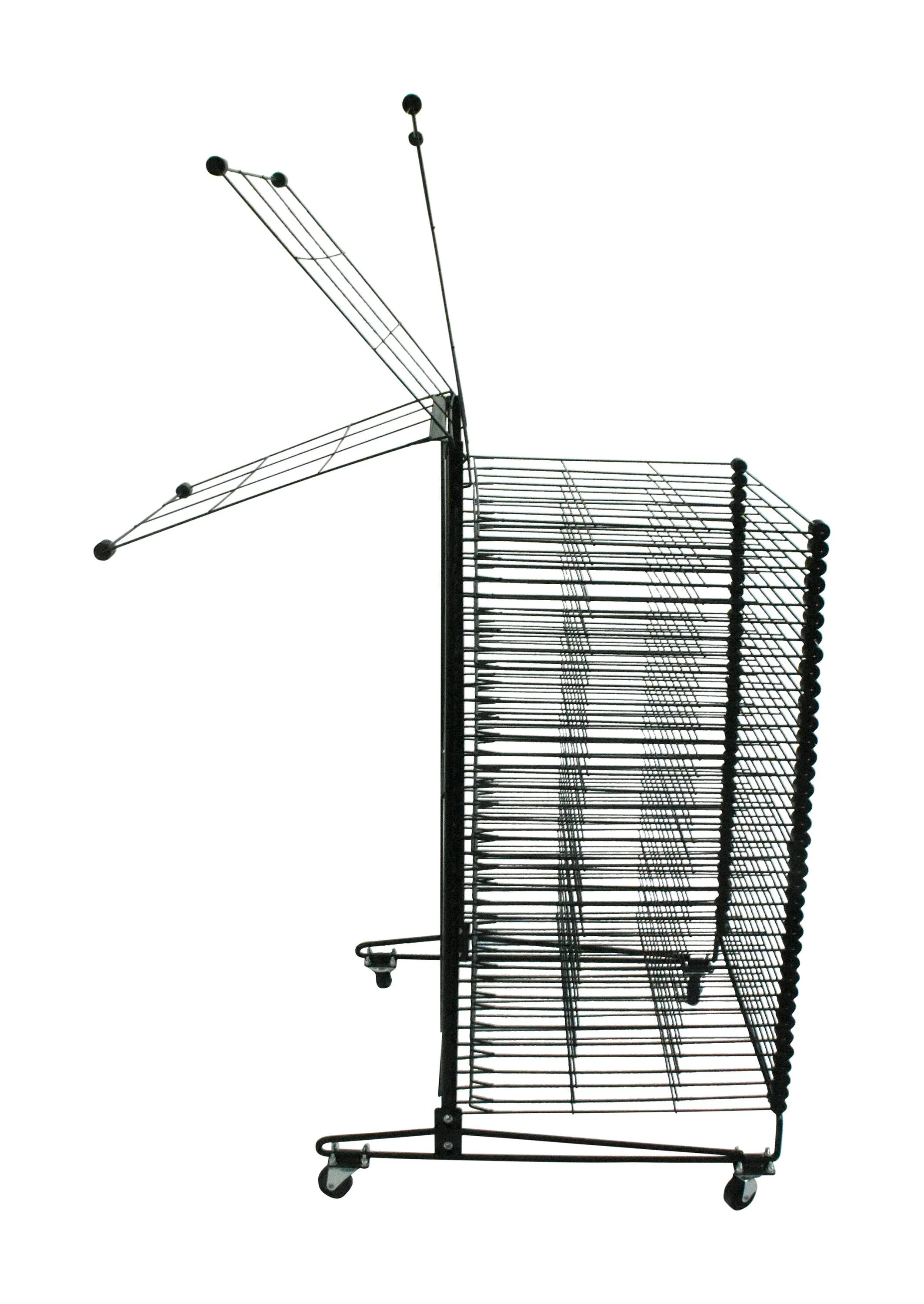 Sax Mobile Drying and Storage Rack with Wheels, 40 Shelves, Steel, 26 x 25 x 40 Inches