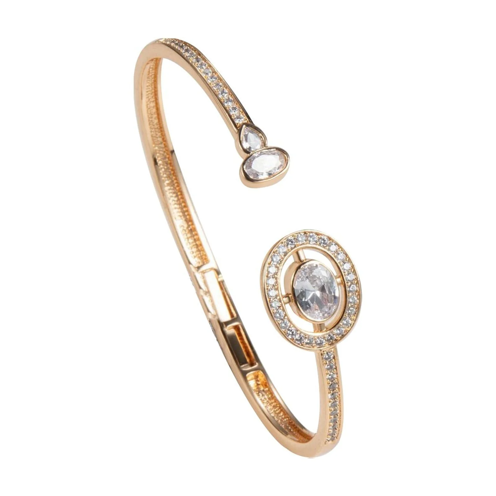 Border Fashion Light Luxury Love Square Hollow Zircon Bracelet Women's Trendy Temperament Hand Jewelry