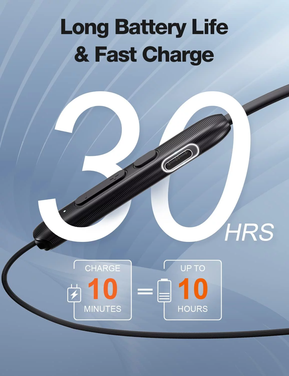 Bluetooth Headphones,V5.2 Bluetooth Earbuds w/ in-Ear Magnetic Neck Earphone 30Hrs Playtime,